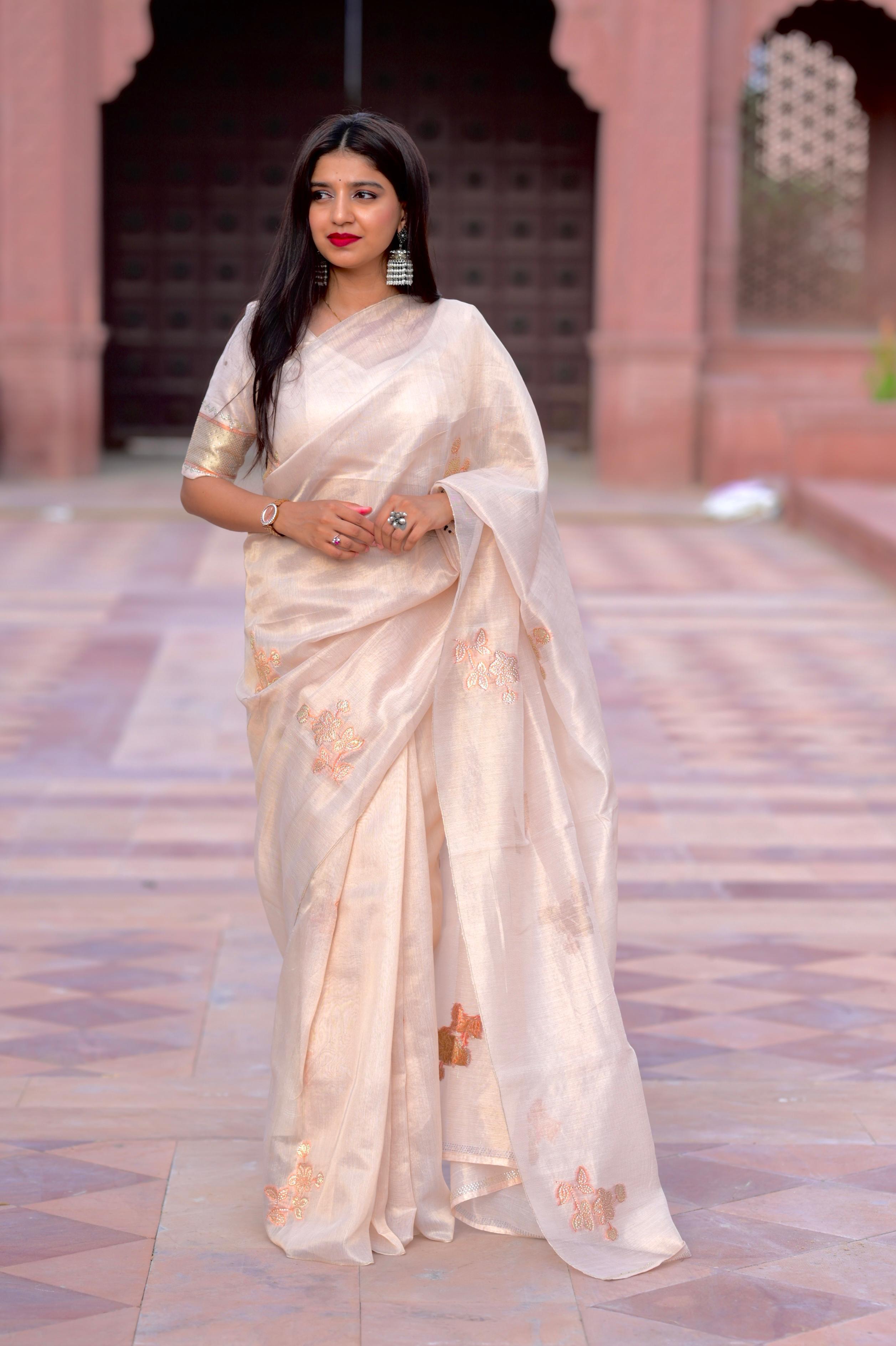 Pink Soft Pure Taspa Organza Saree Organza Saree Anant Tex Exports Pvt.Ltd..