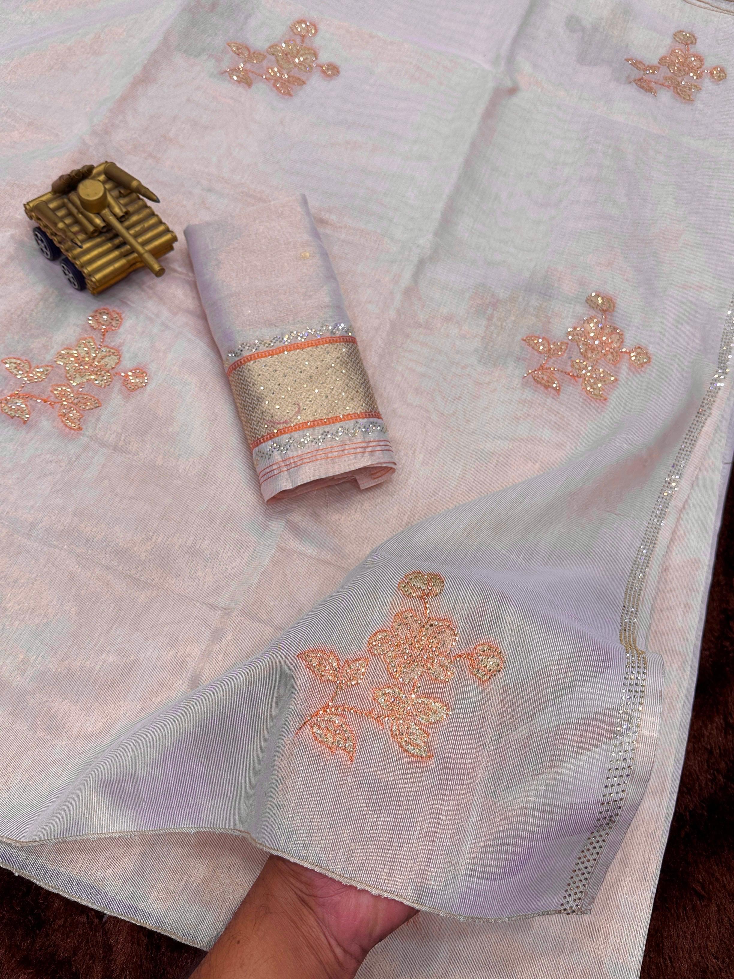 Pink Soft Pure Taspa Organza Saree Organza Saree Anant Tex Exports Pvt.Ltd..