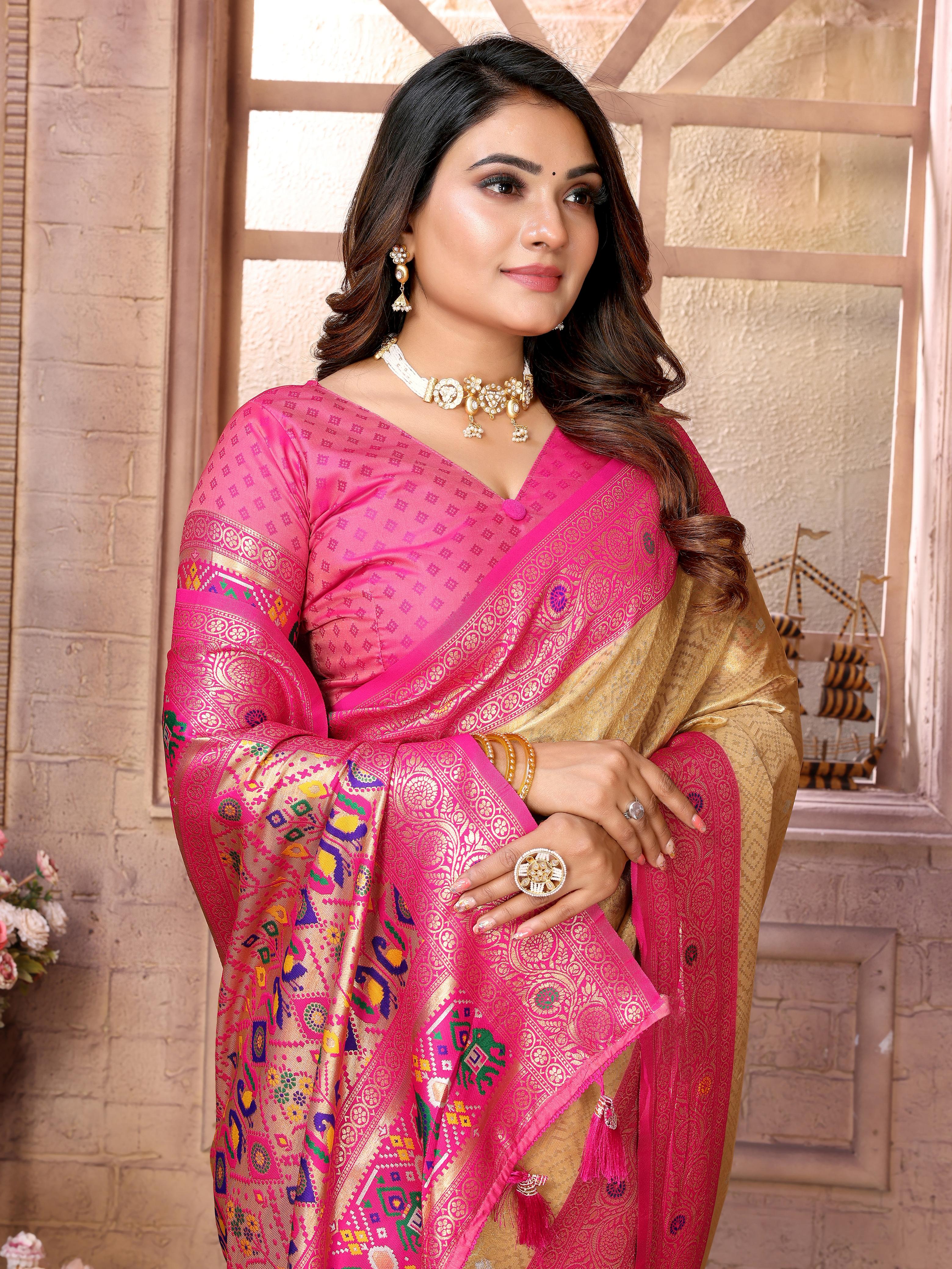 Orange Pure Soft Tissue Banarasi Saree Banarasi Saree Anant Tex Exports Pvt.Ltd..