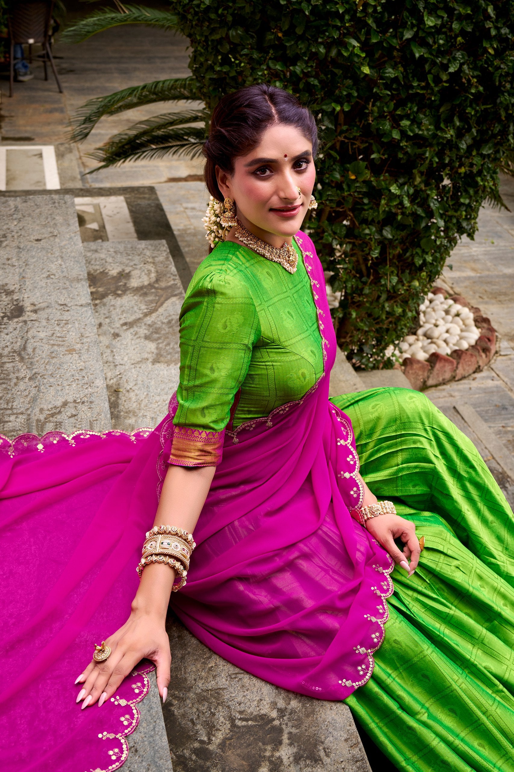 Parrot Pure Poly Cotton Zari Weaving Lehenga Choli Chaniya Choli Anant Tex Exports Pvt.Ltd..