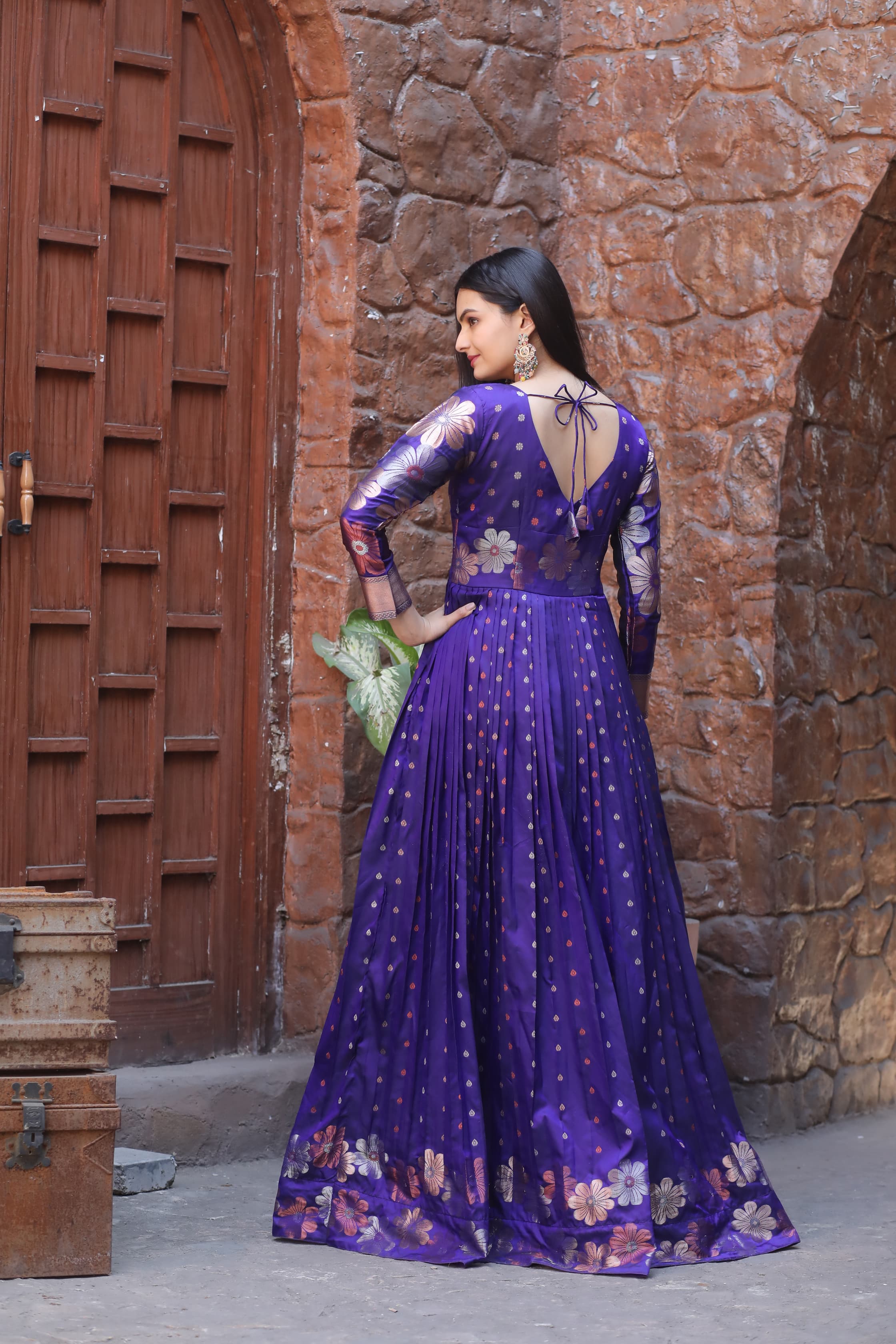 Blue Pure Soft Silk Anarkali Gown Anarkali Gown Anant Tex Exports Pvt.Ltd..