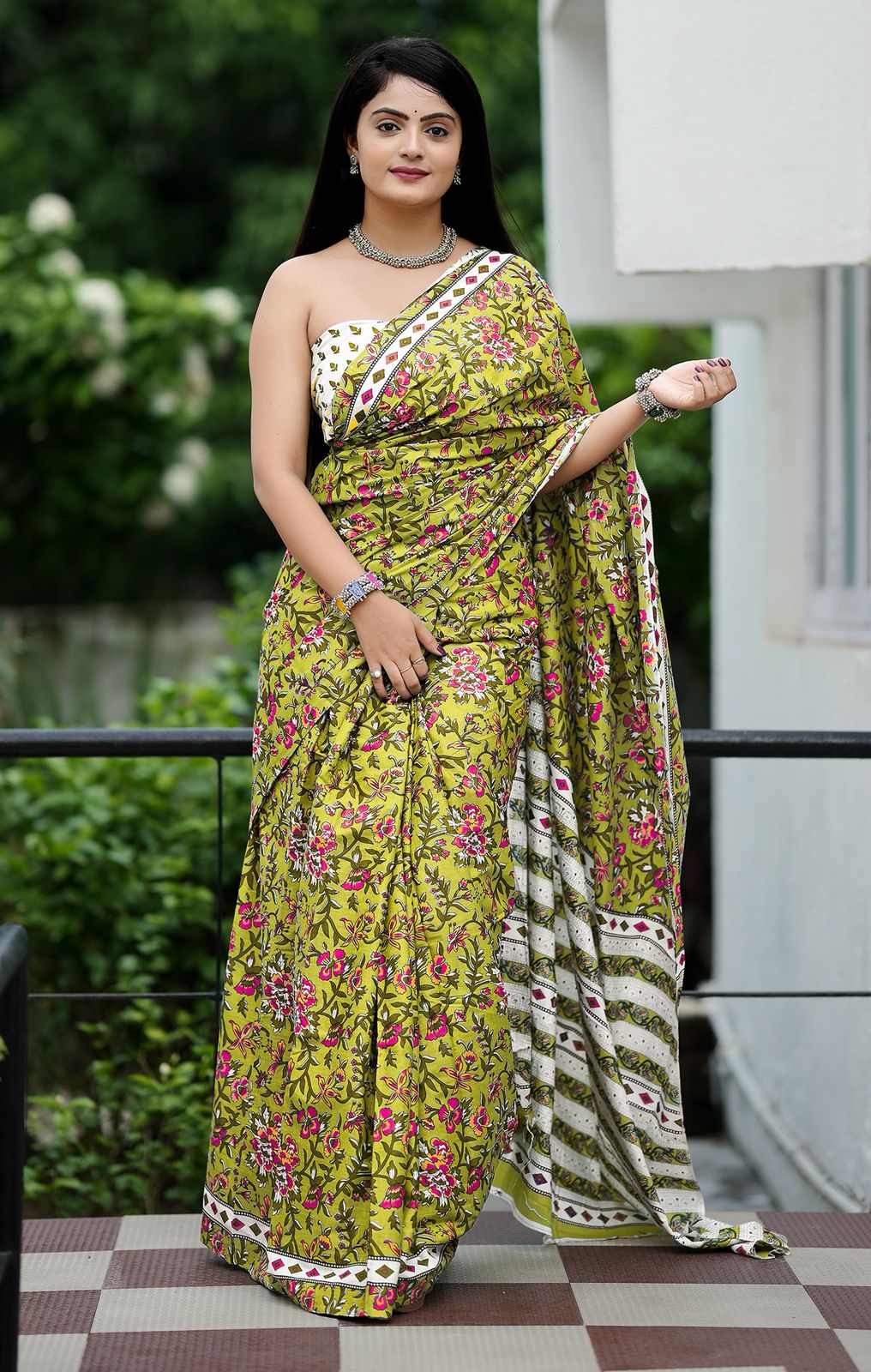 Yellow Pure Soft Cotton Bagru Block Print Saree Cotton saree Anant Tex Exports Pvt.Ltd..