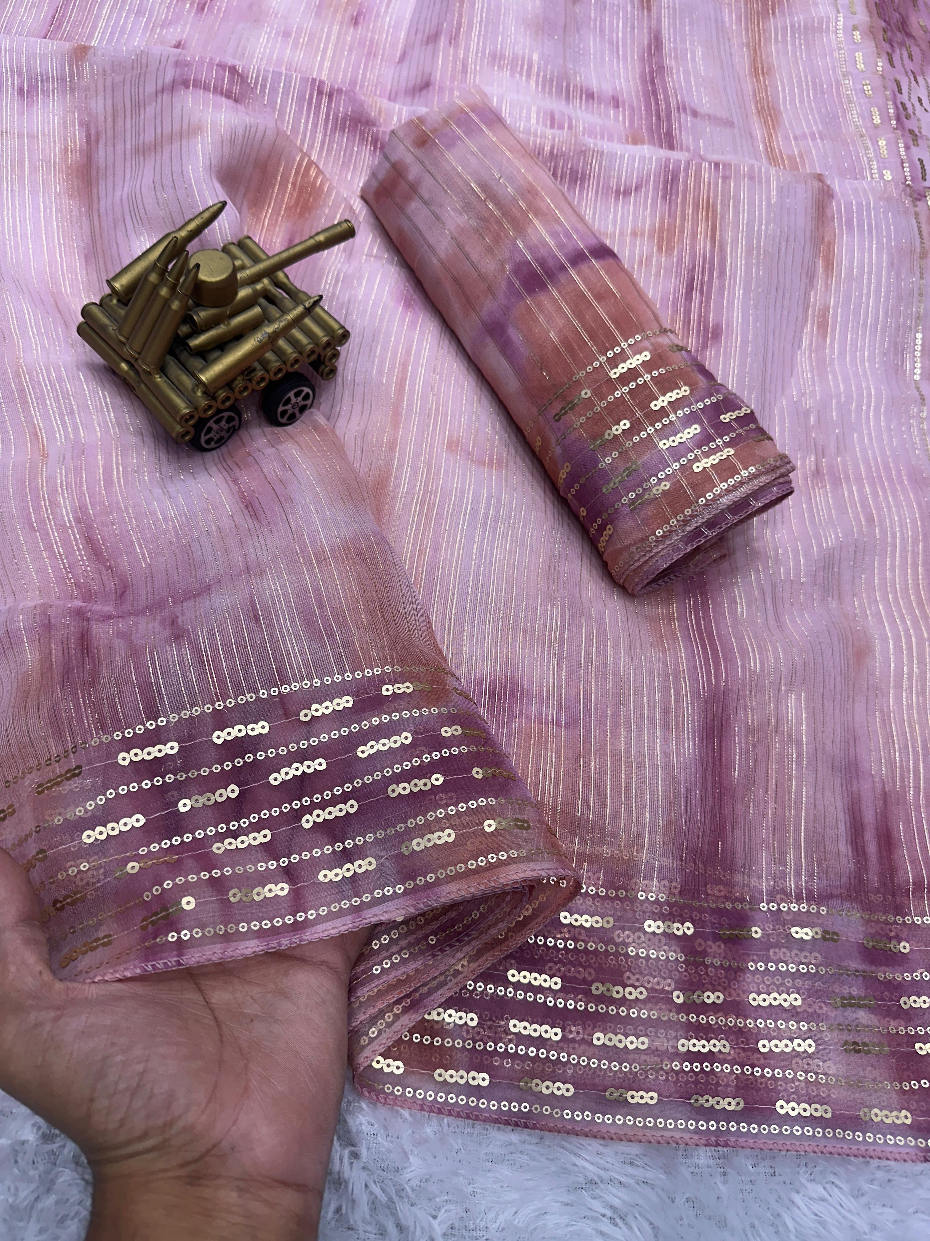 Pink Pure Soft Organza Saree Organza Saree Anant Tex Exports Pvt.Ltd..