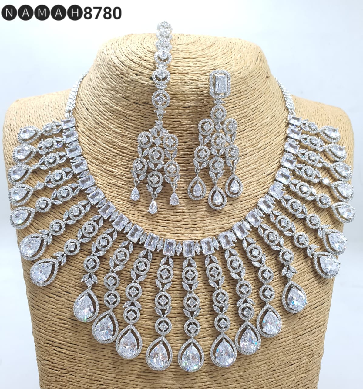 American Diamond Necklace Set Imitation jewellery Anant Tex Exports Pvt.Ltd..