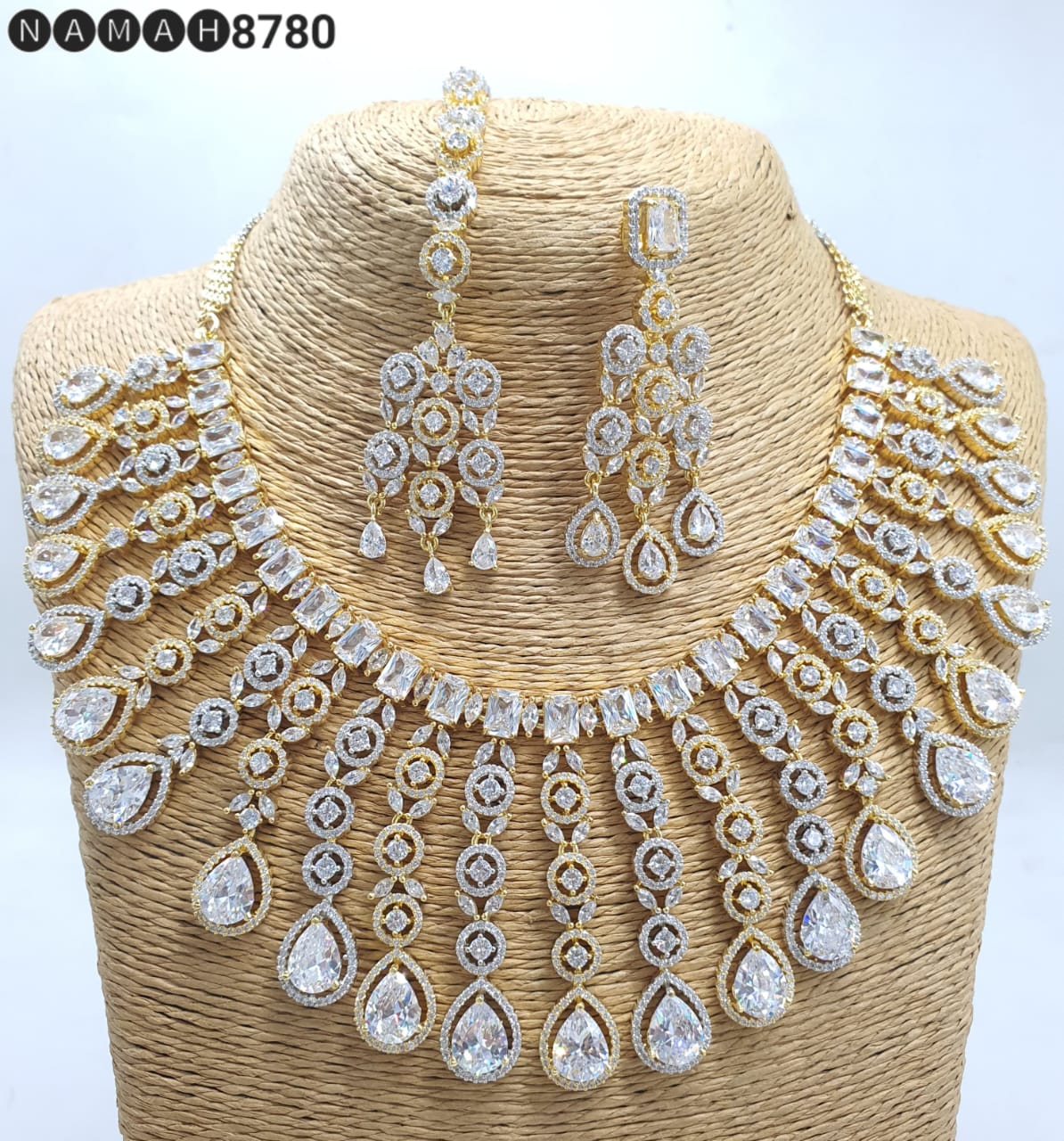 American Diamond Necklace Set Imitation jewellery Anant Tex Exports Pvt.Ltd..