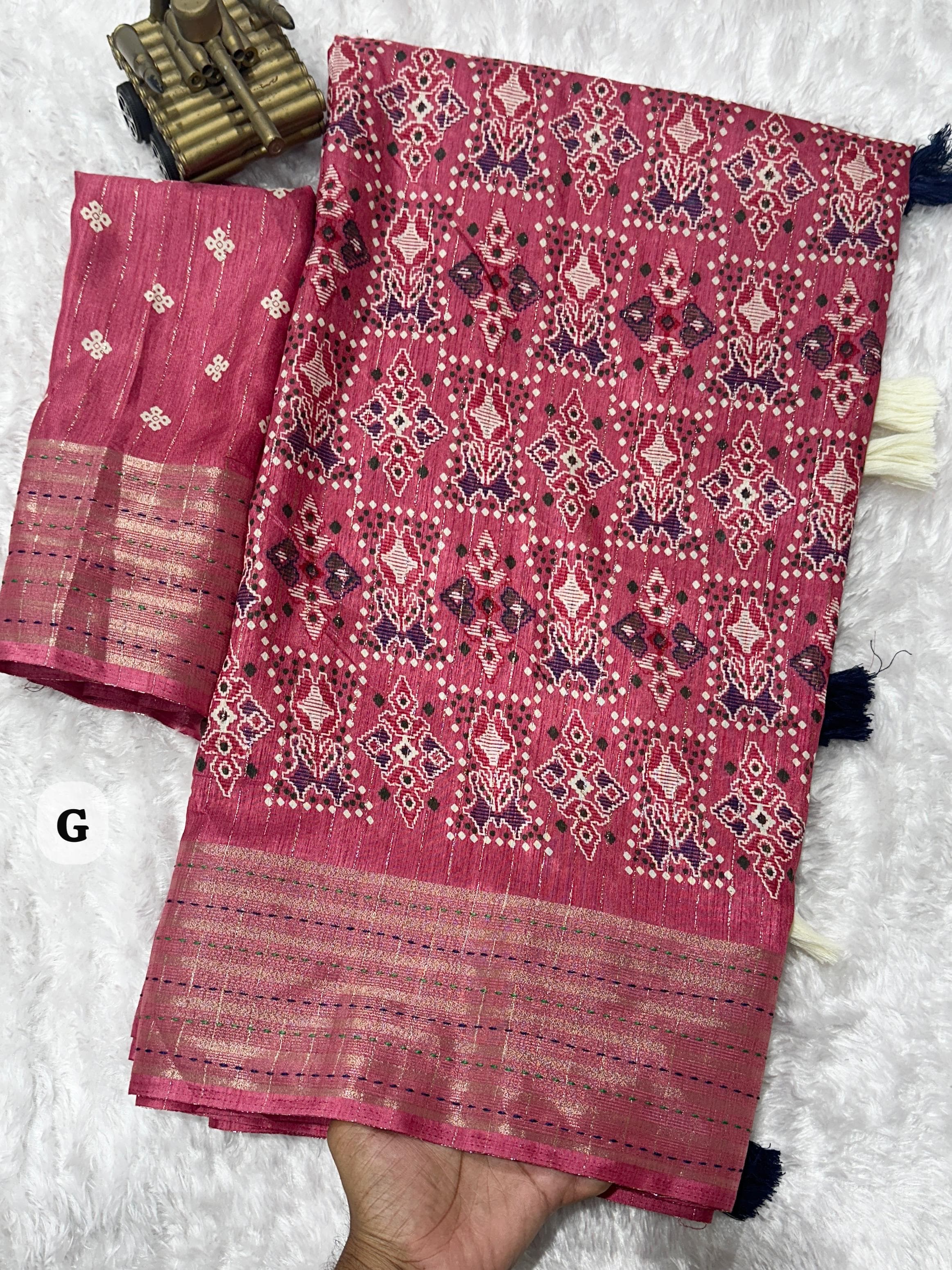 Pink Pure Soft Maslin Cotton Saree Cotton saree Anant Tex Exports Pvt.Ltd..