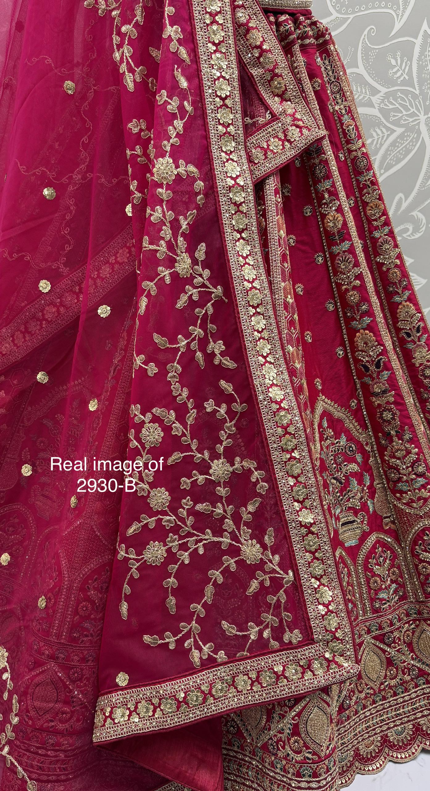 Pink Pure Soft Gadhwal Silk Premium Bridal Lehenga Choli Wedding Lehenga Choli Anant Tex Exports Pvt.Ltd..