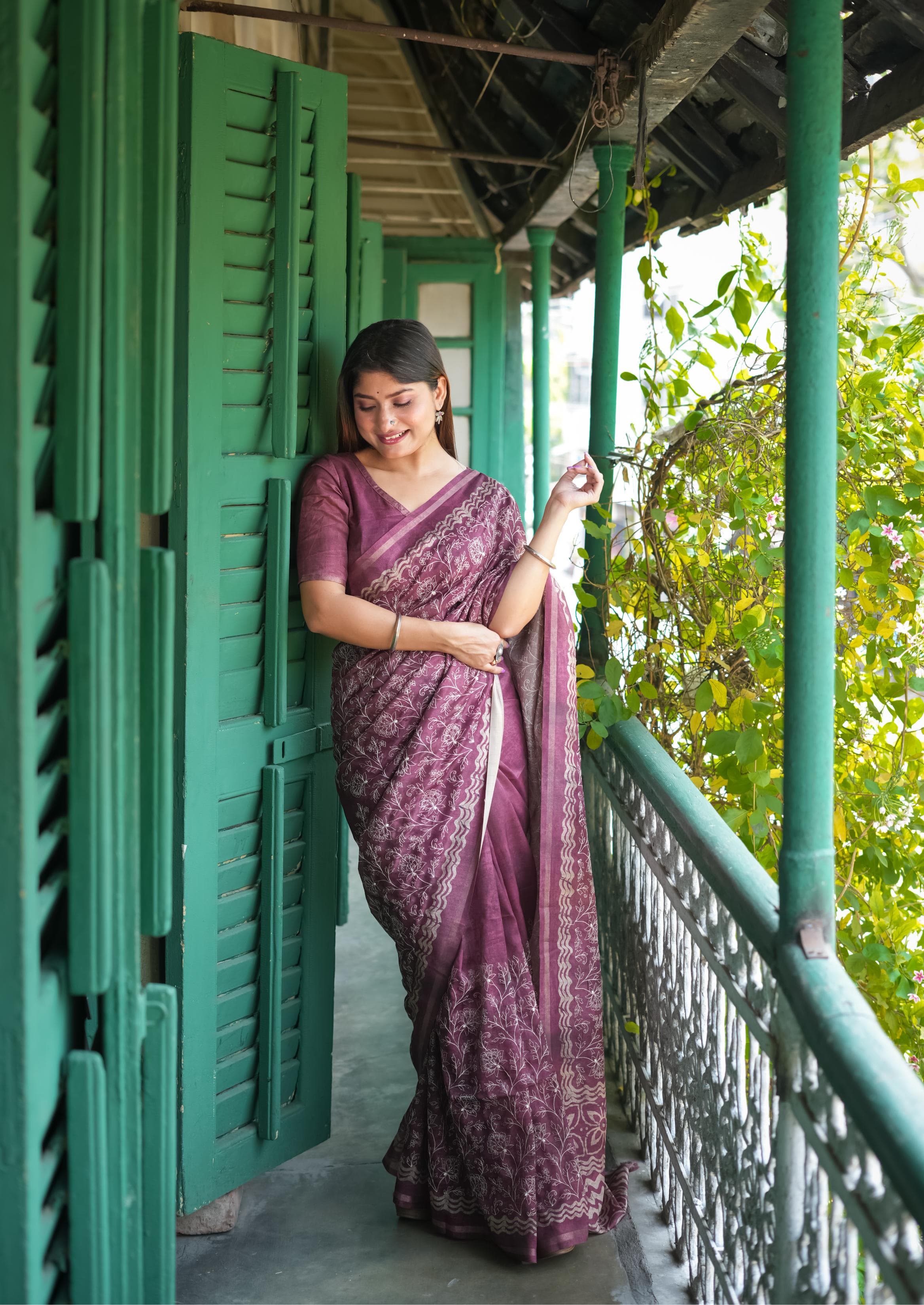Pink Pure Tussar Silk Batik Print Tussar Saree Tussar Saree Anant Tex Exports Pvt.Ltd..