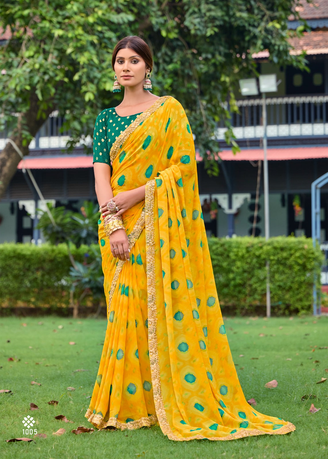 Yellow Soft Heavy Weightless Printed Saree Georgette Saree Anant Tex Exports Pvt.Ltd..