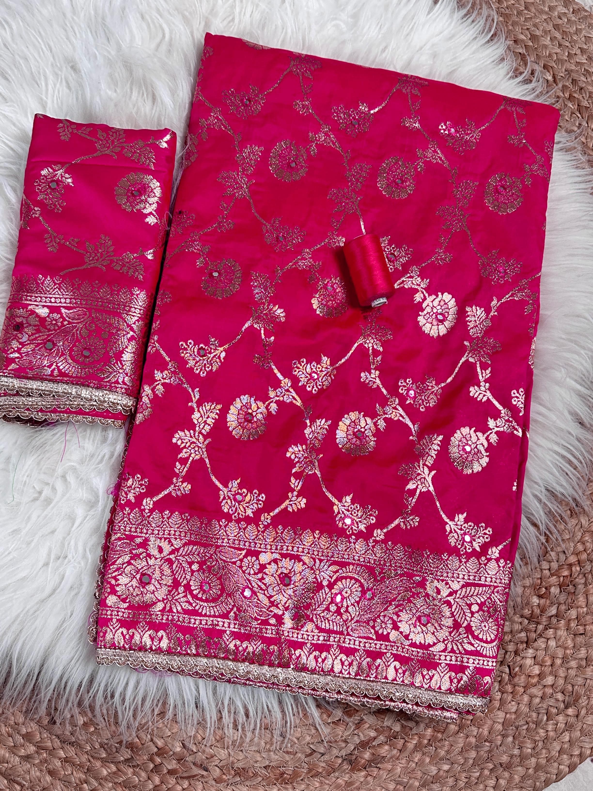 Pink Pure Banarasi Silk Saree Soft Silk Saree Anant Tex Exports Pvt.Ltd..