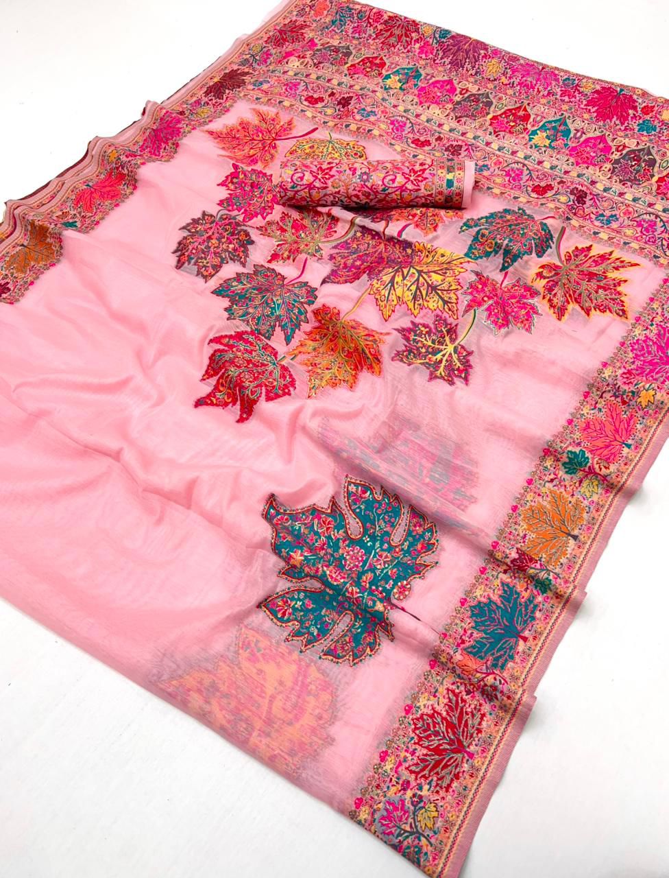 Pink Pure Soft Mul Mul Cotton Handloom Weaving Cotton Saree Cotton saree Anant Tex Exports Pvt.Ltd..