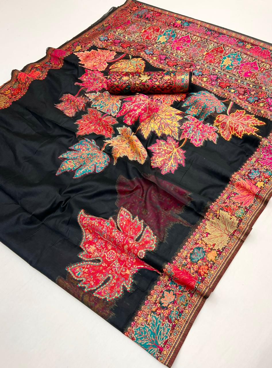 Black Pure Soft Mul Mul Cotton Handloom Weaving Cotton Saree Cotton saree Anant Tex Exports Pvt.Ltd..