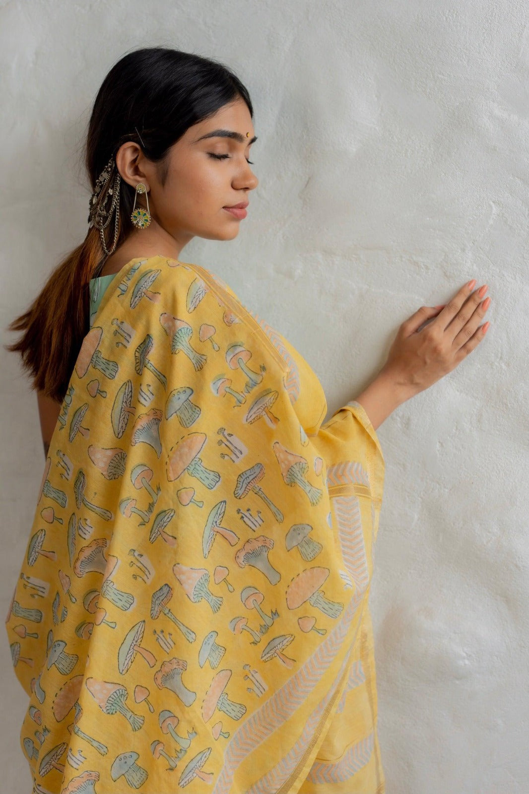 Mustard Pure Soft Linen Cotton Saree Cotton saree Anant Tex Exports Pvt.Ltd..
