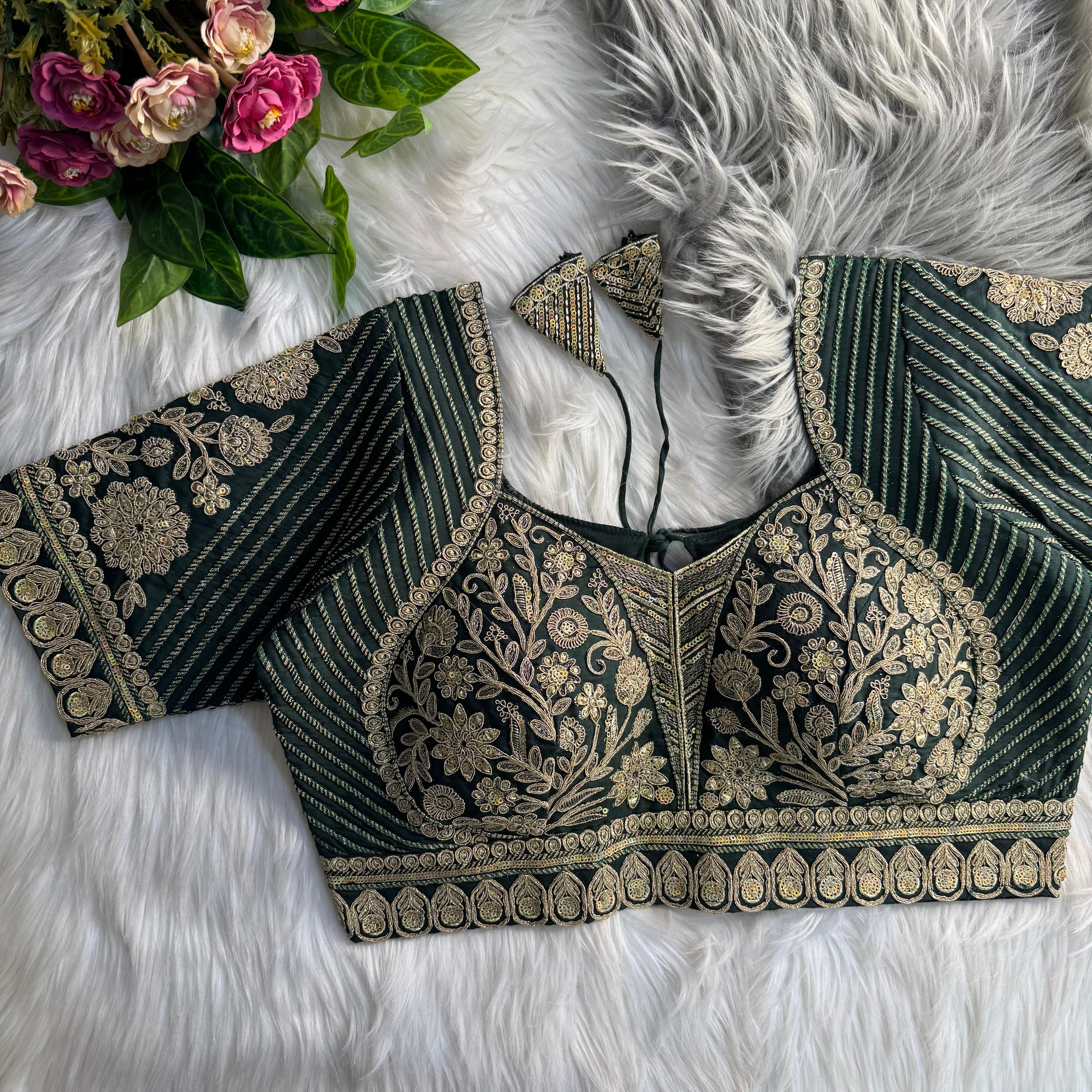 Readymade Pure Soft Italian Silk Madhubala Style Bridal Blouse