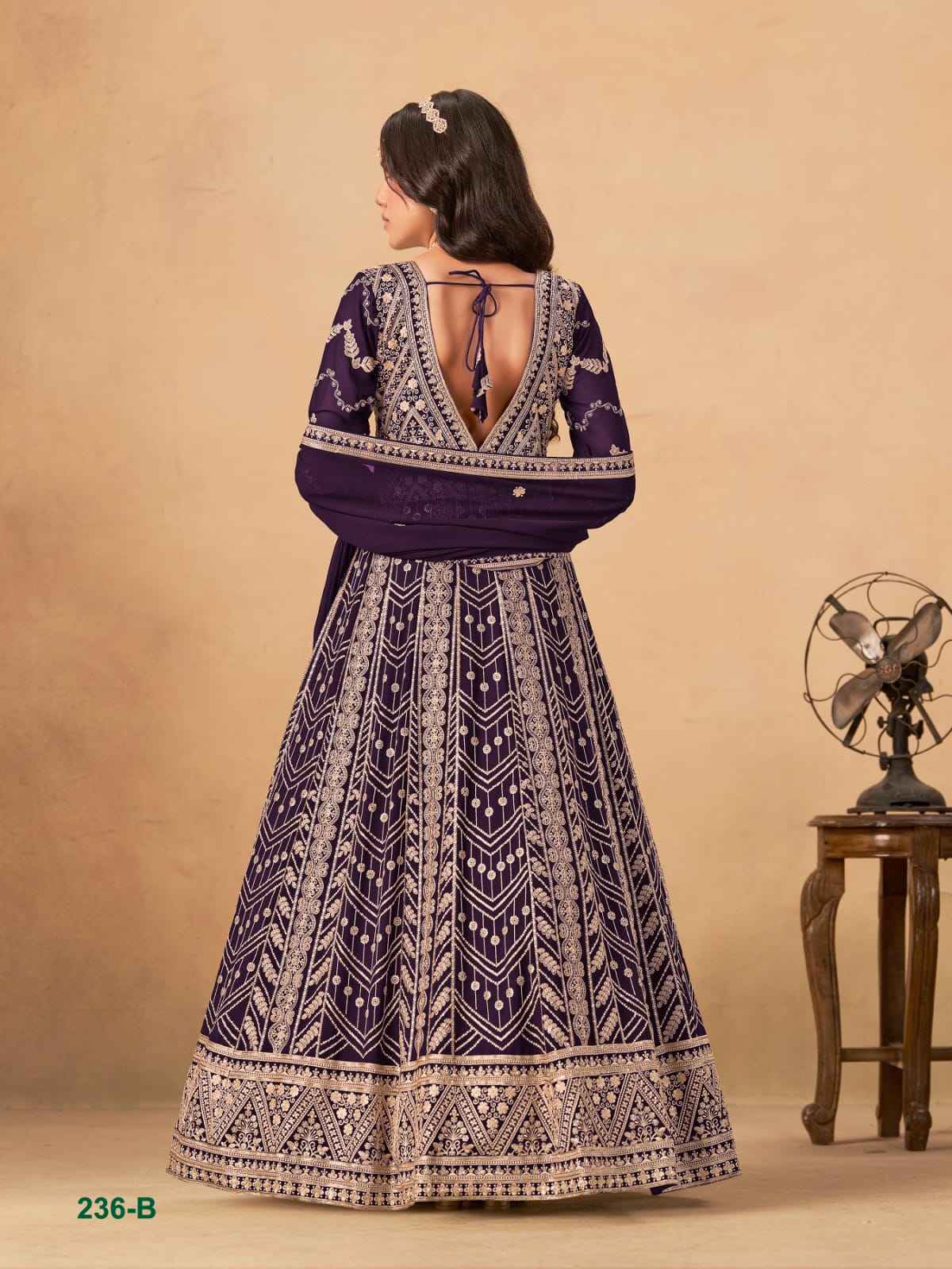 Wine Pure Soft Faux Georgette Heavy Embroidery Work Long Anarkali Gown