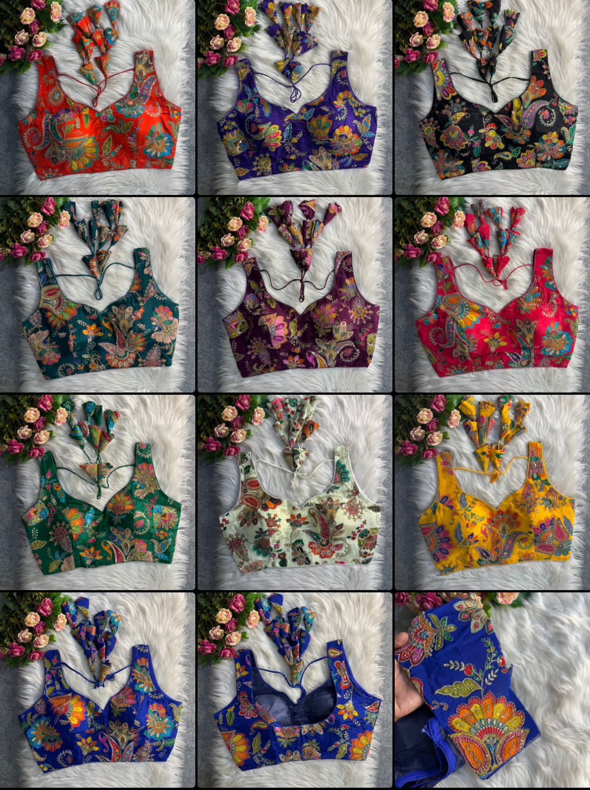 Readymade Pure Soft Crape Silk Heavy Position Work Blouse