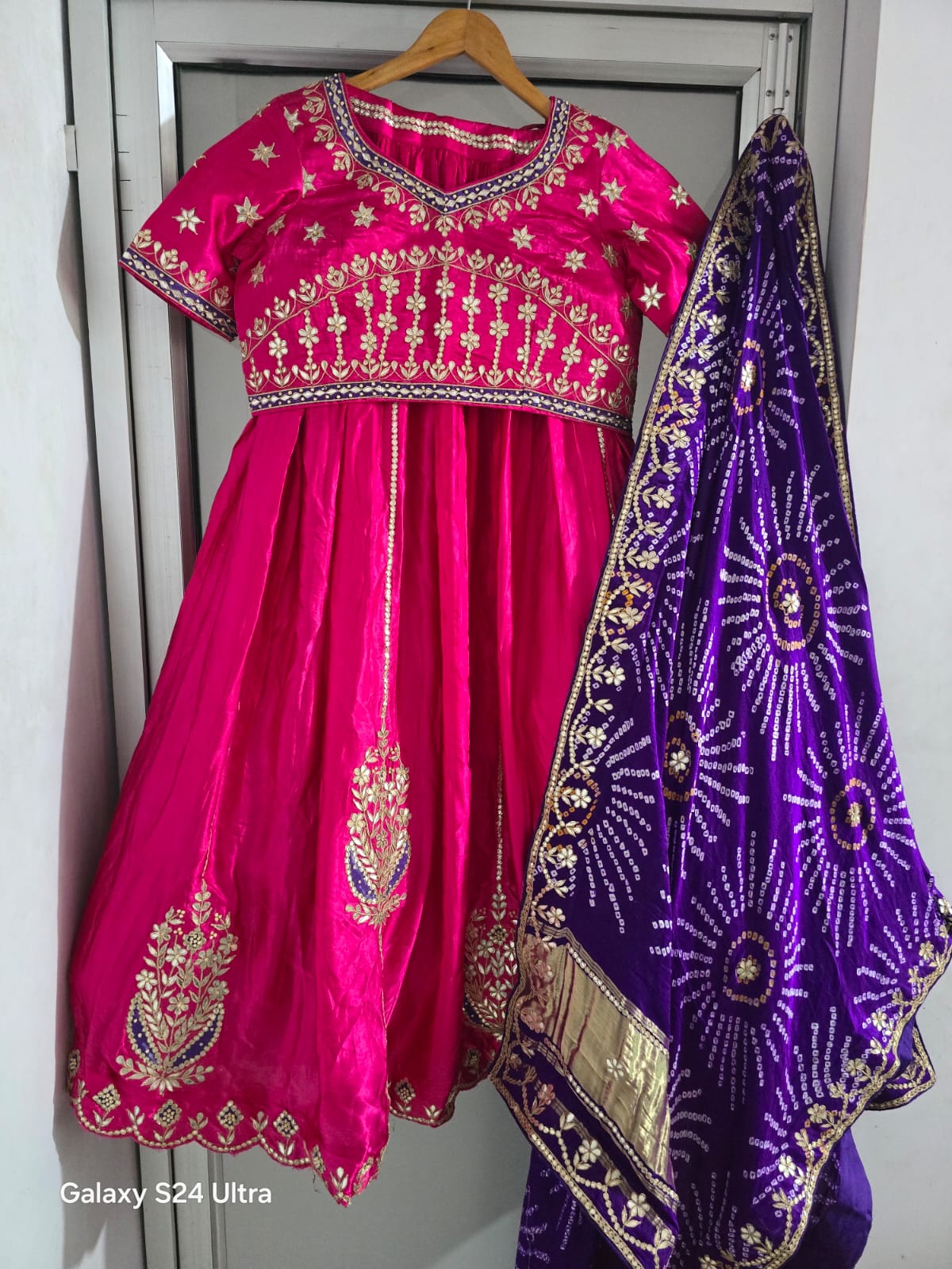 Pink Pure Georgette Gotta Patti Work Rajsthani Chaniya Choli