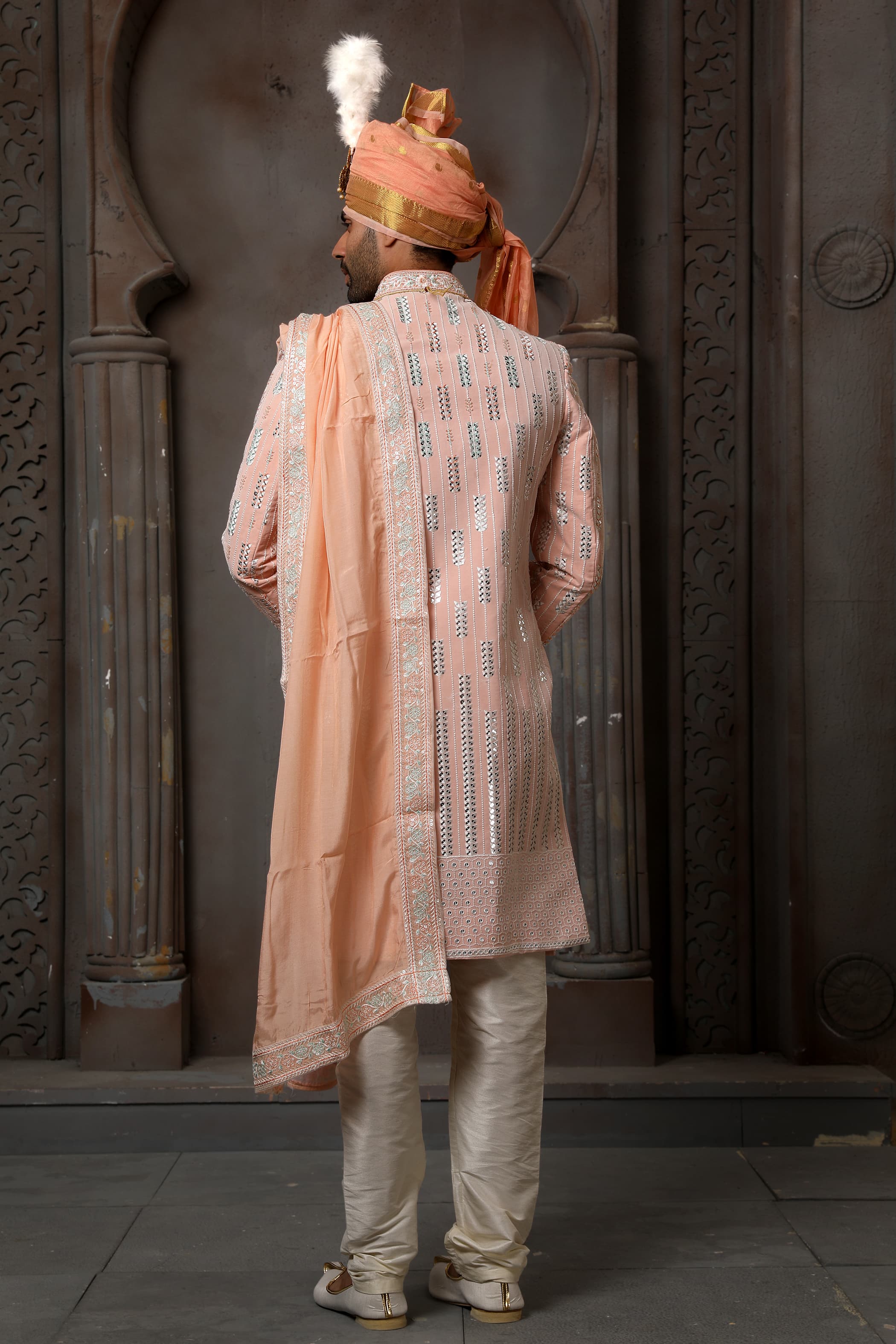 Peach Groom Sherwani for Men