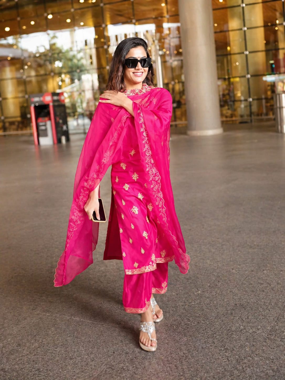 Pink Pure Berry Silk Heavy Embroidery Pant Dupatta Set