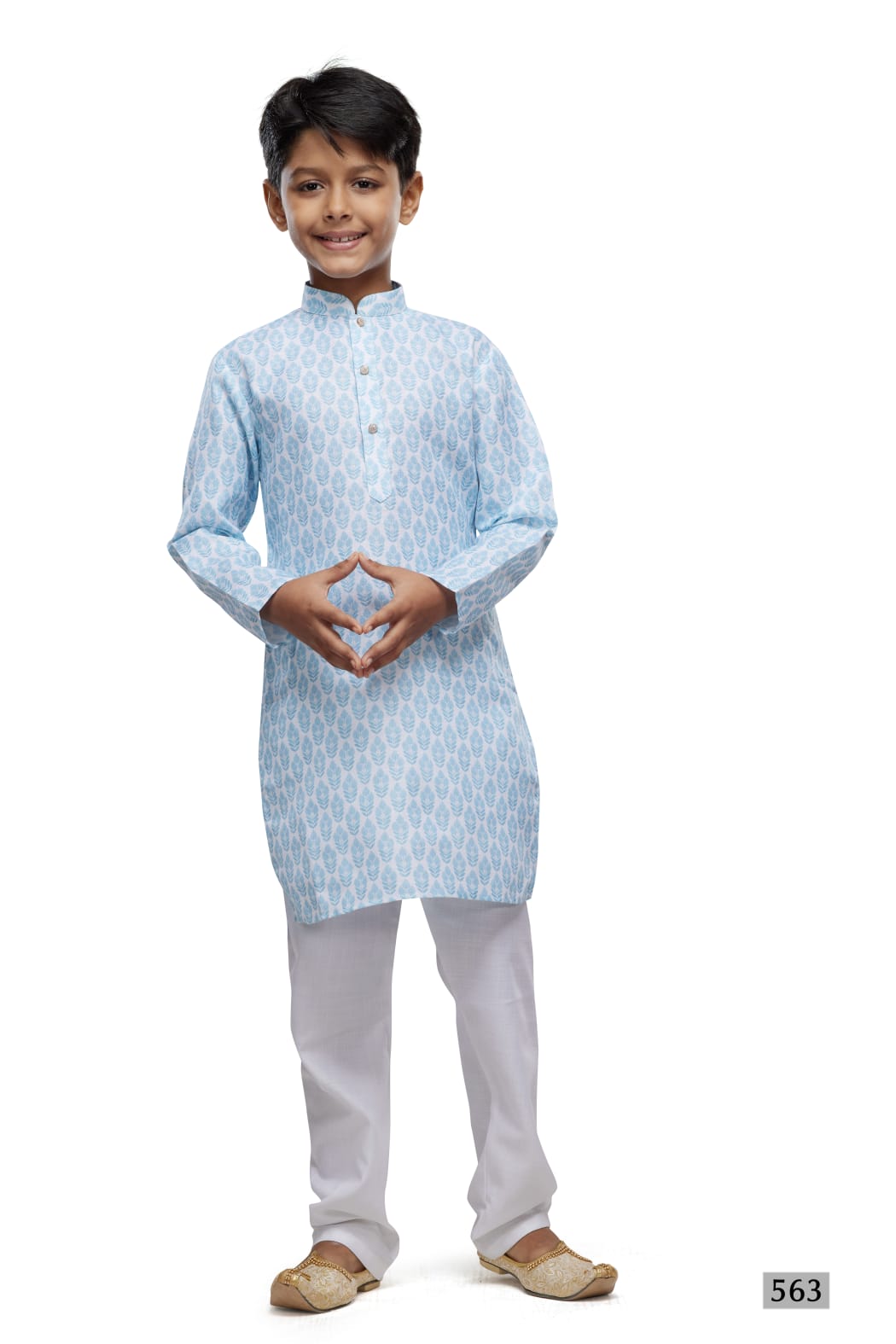 Sky Pure Soft Art Banarasi Silk Digital Print Boys Kurta Pajama