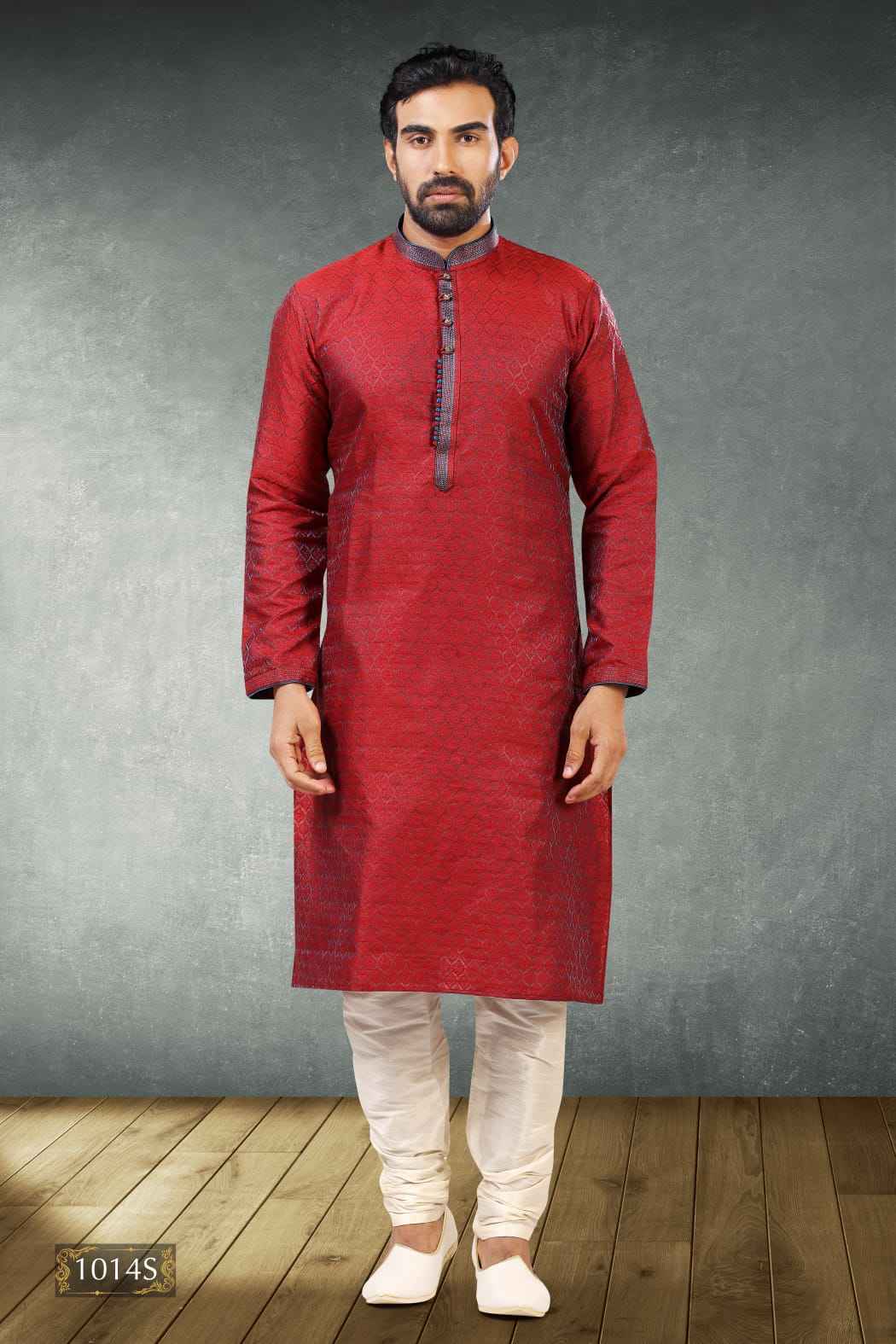 Maroon Pure Soft Jequard Silk Brocade Kurta Pajama