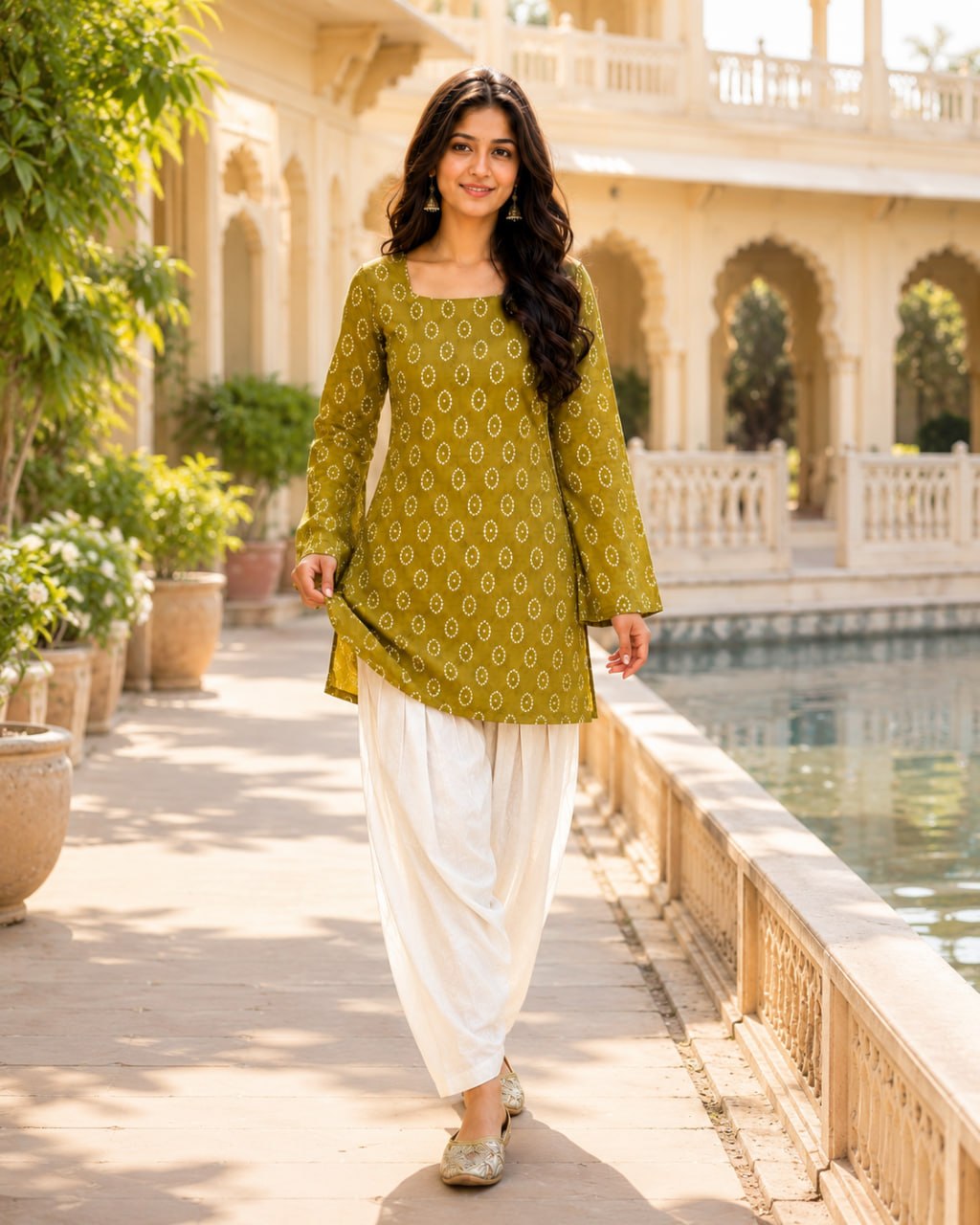 Mahendi Pure Soft Cotton with Bandhej Print Kurti Pent