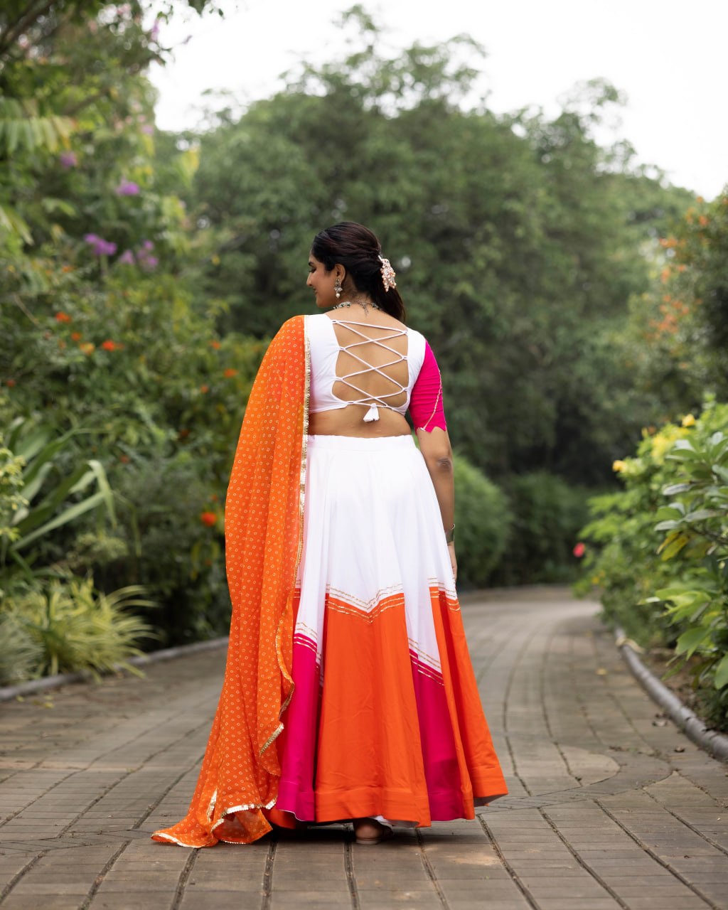 Wine Pure Rayon Cotton Gotta Patti Work Navratri Lehenga Choli
