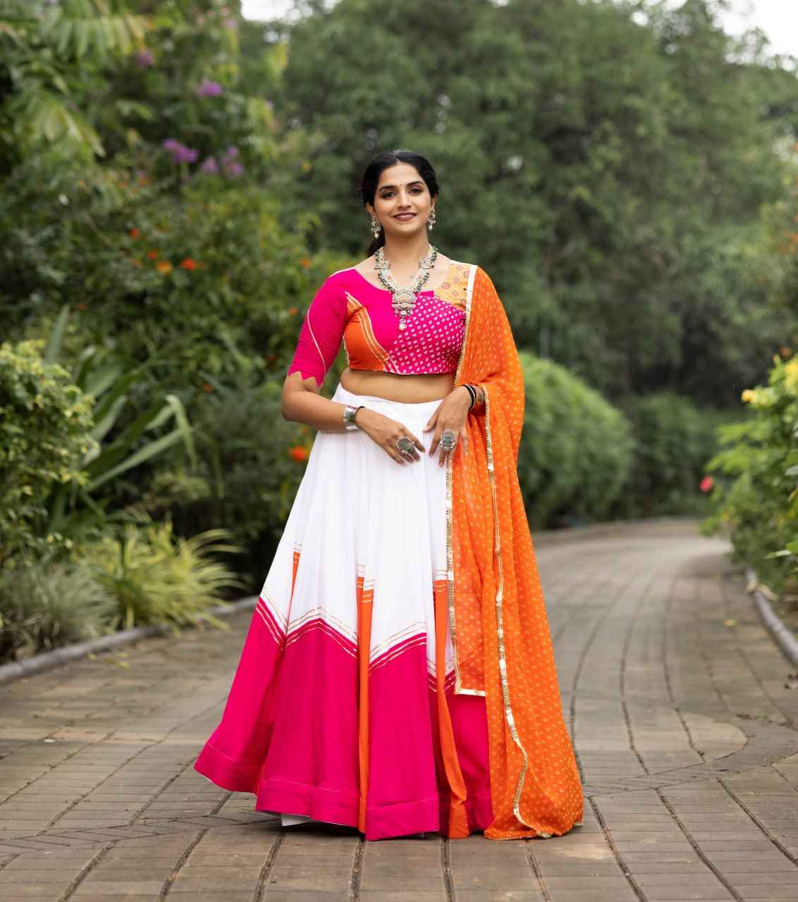 Wine Pure Rayon Cotton Gotta Patti Work Navratri Lehenga Choli