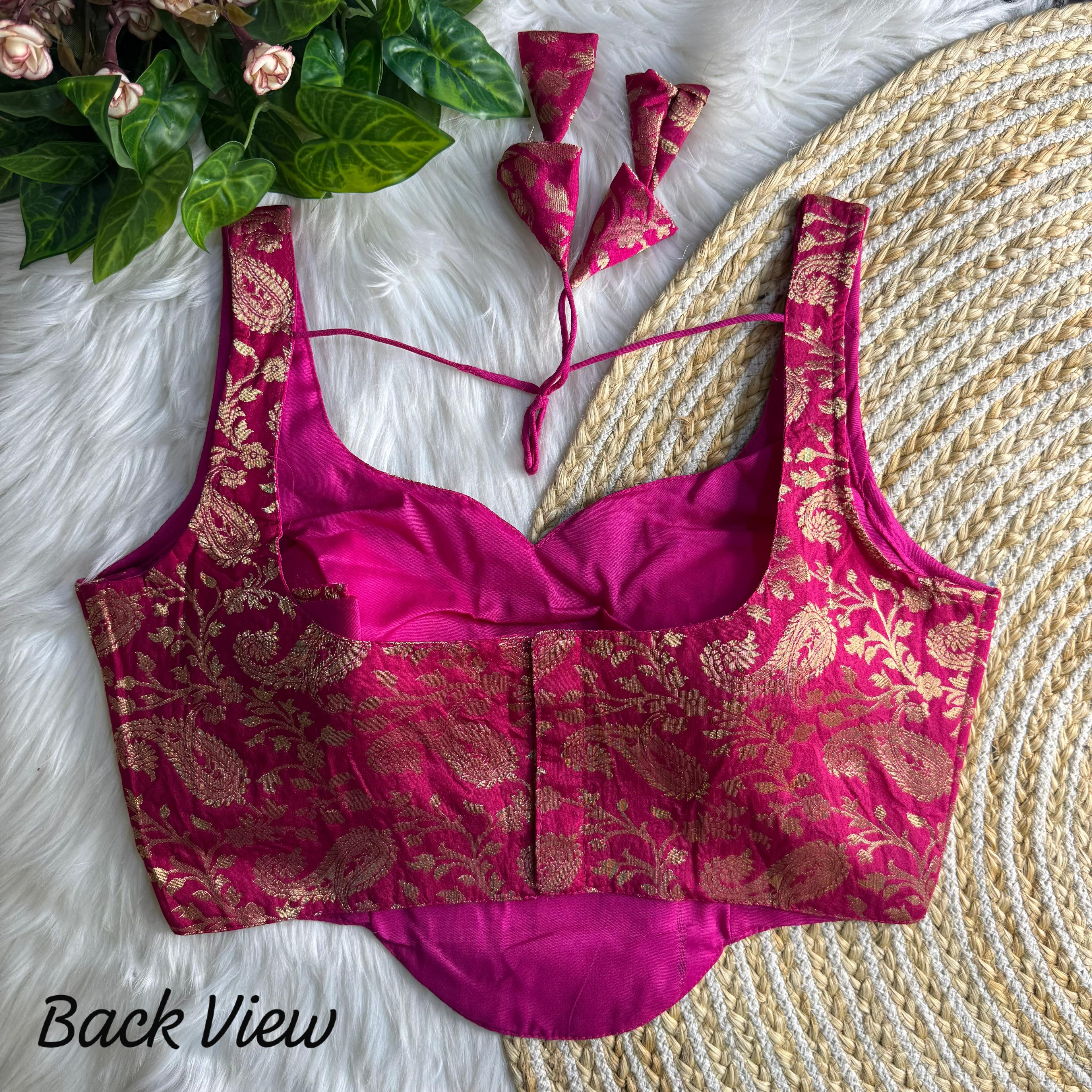 Rani Pure Heavy Jari With Tricot Fuising Banarasi Blouse