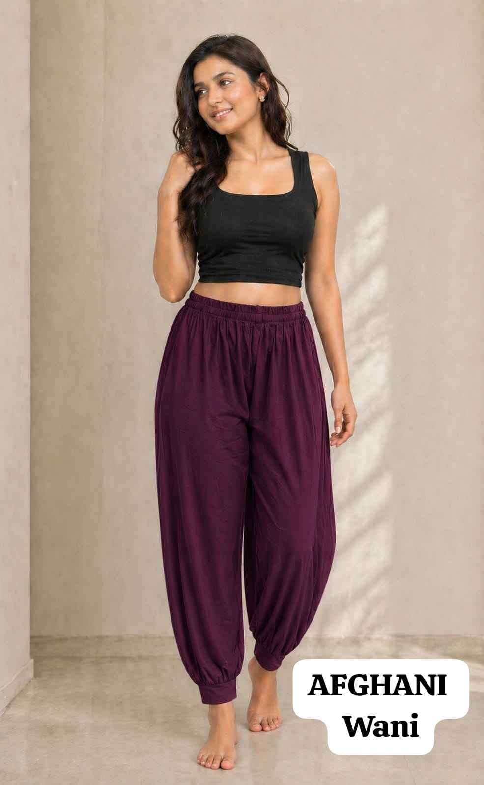 Wine Pure Heavy Rayon Casual Afghani Pants Wear Plazzo