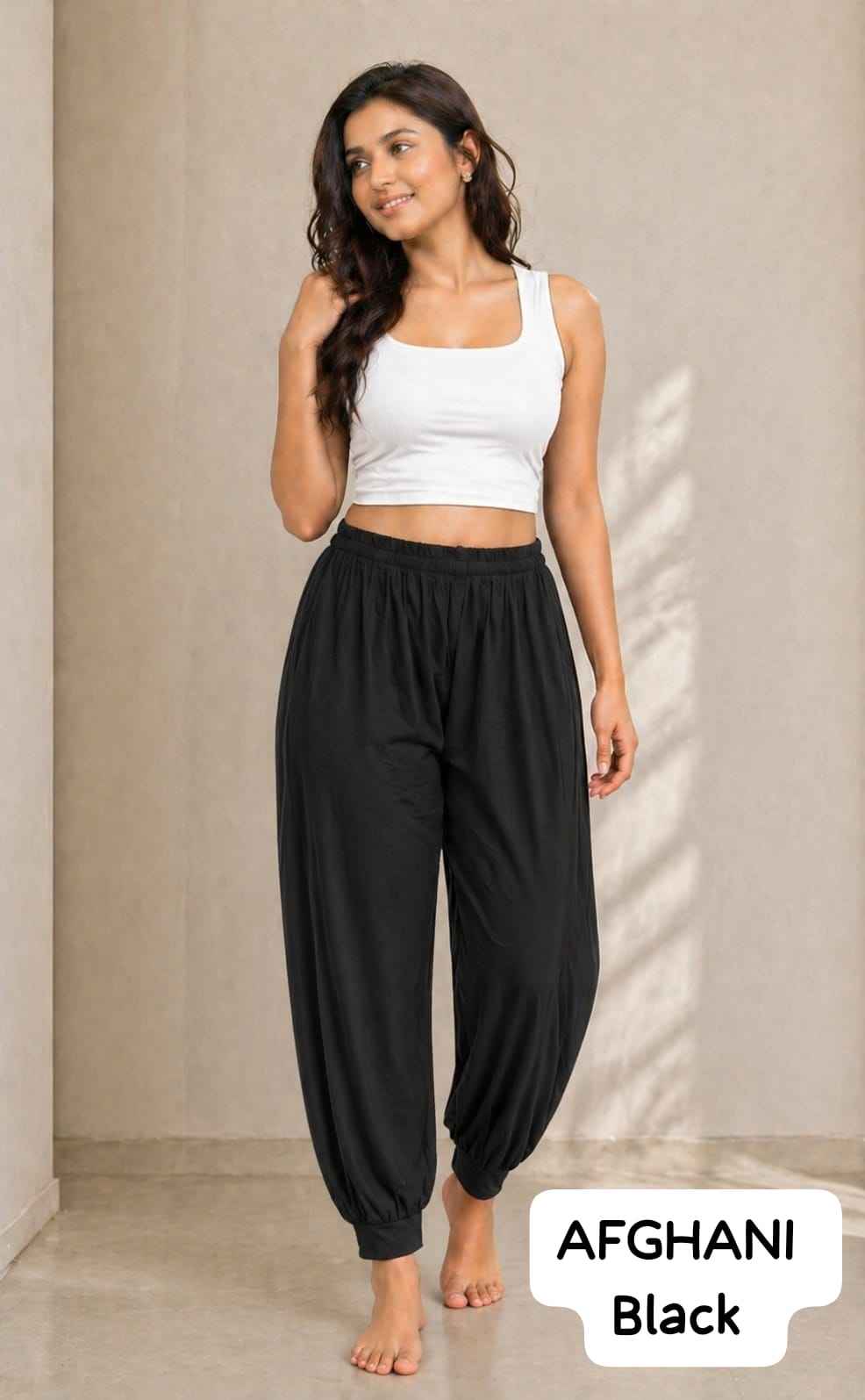 Black Pure Heavy Rayon Casual Afghani Pants Wear Plazzo