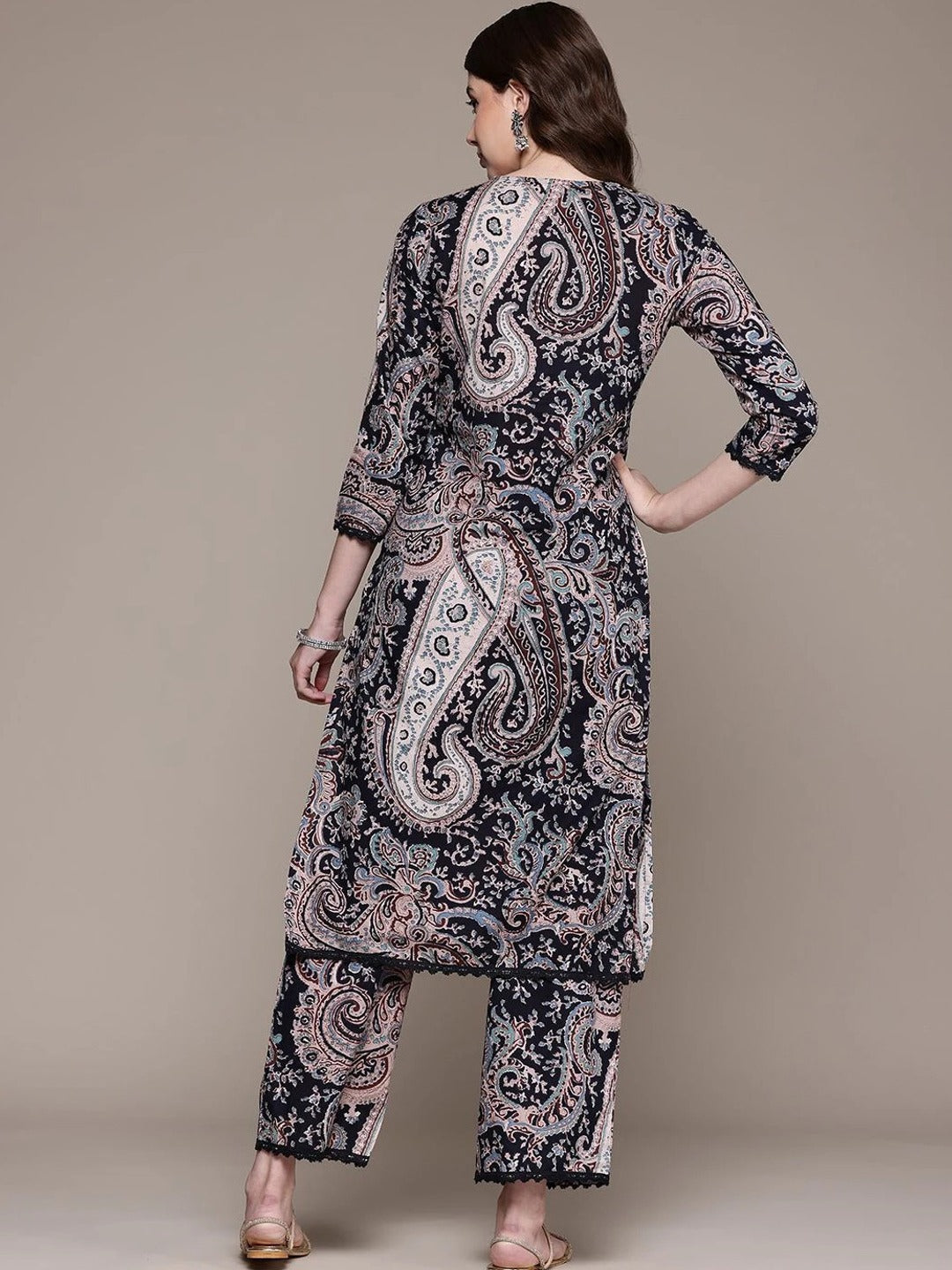 Black Pure Soft Rayon Cotton Printed Salwar Suit