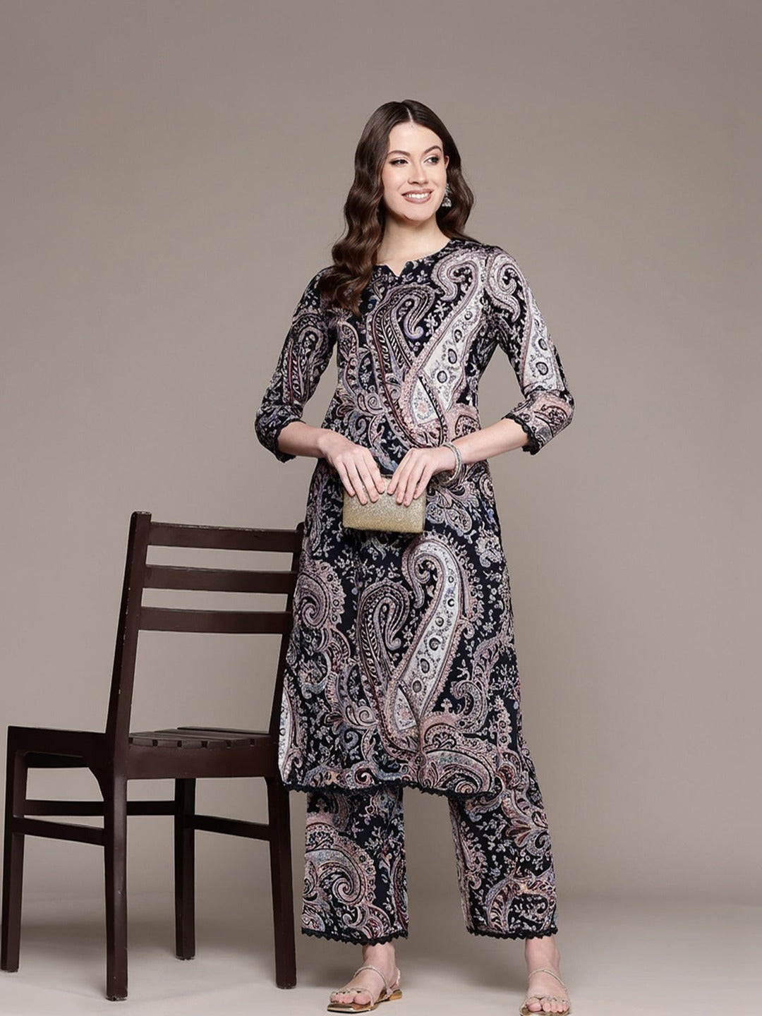 Black Pure Soft Rayon Cotton Printed Salwar Suit