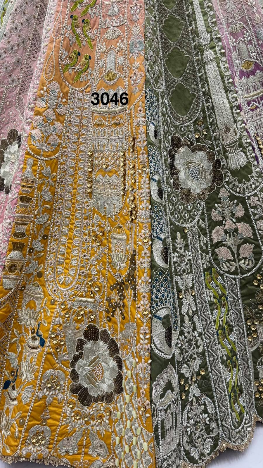 Multi Pure Premium Silk Various Handwork & Multi thread Zari Work Bridal Lehenga Choli