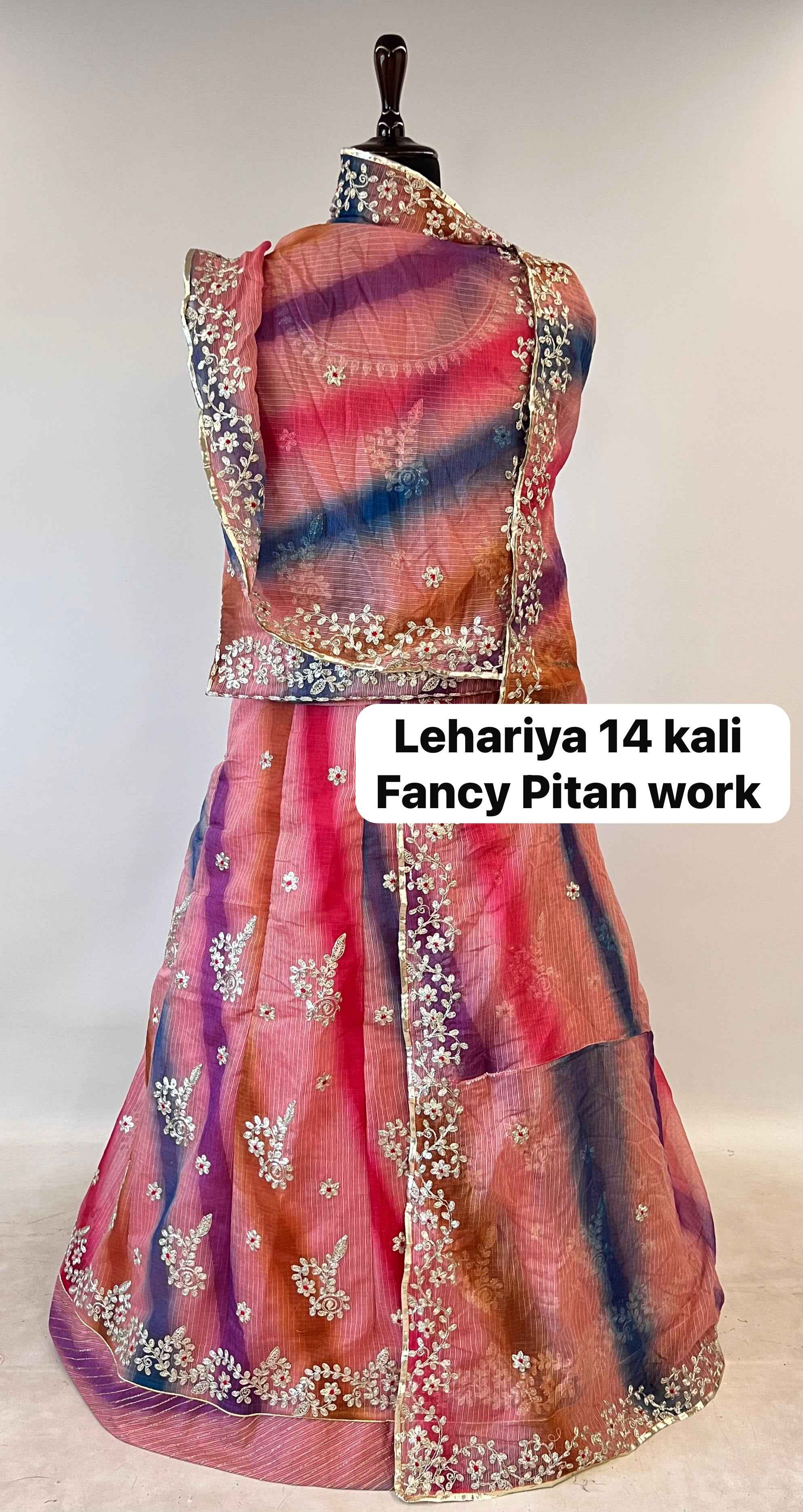 Pink Pure Soft Kota Doriya Gotta Patti Rajasthani Rajputi Lehenga Choli