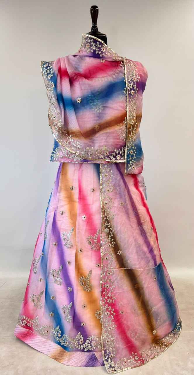 Pink Pure Soft Kota Doriya Gotta Patti Rajasthani Rajputi Lehenga Choli