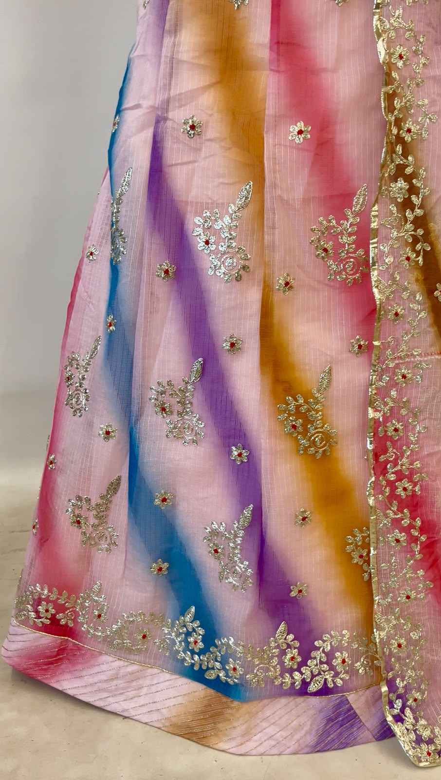 Pink Pure Soft Kota Doriya Gotta Patti Rajasthani Rajputi Lehenga Choli