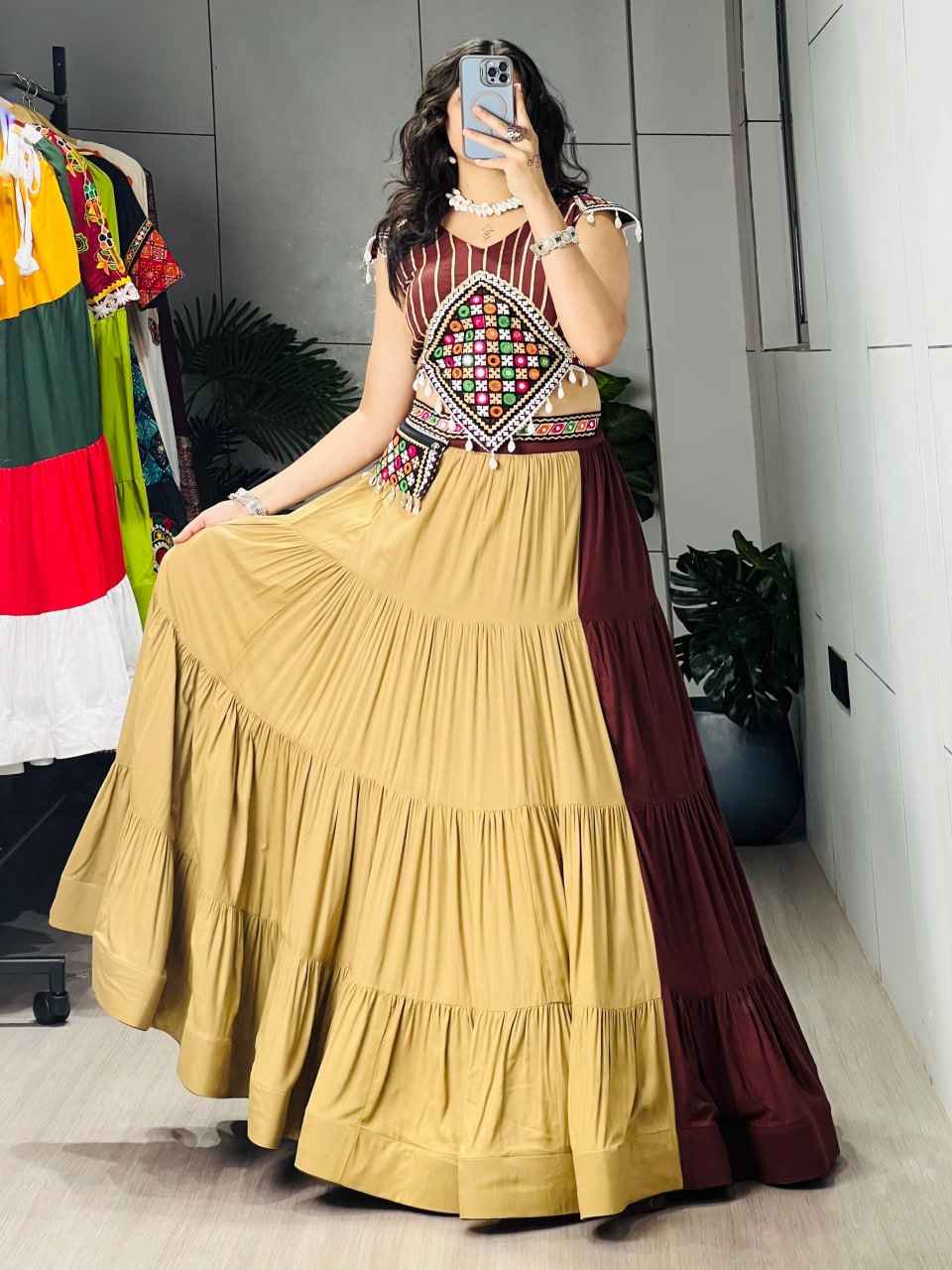 Brownie Pure Pure Rayon Cotton Navratri Lehenga Choli