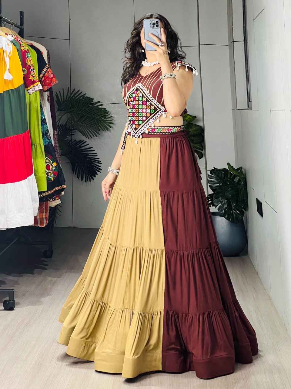 Brownie Pure Pure Rayon Cotton Navratri Lehenga Choli