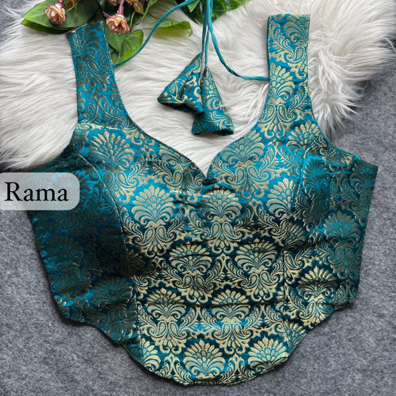 Rama Pure Heavy King Khab Banarasi With Tricot Fuising Blouse