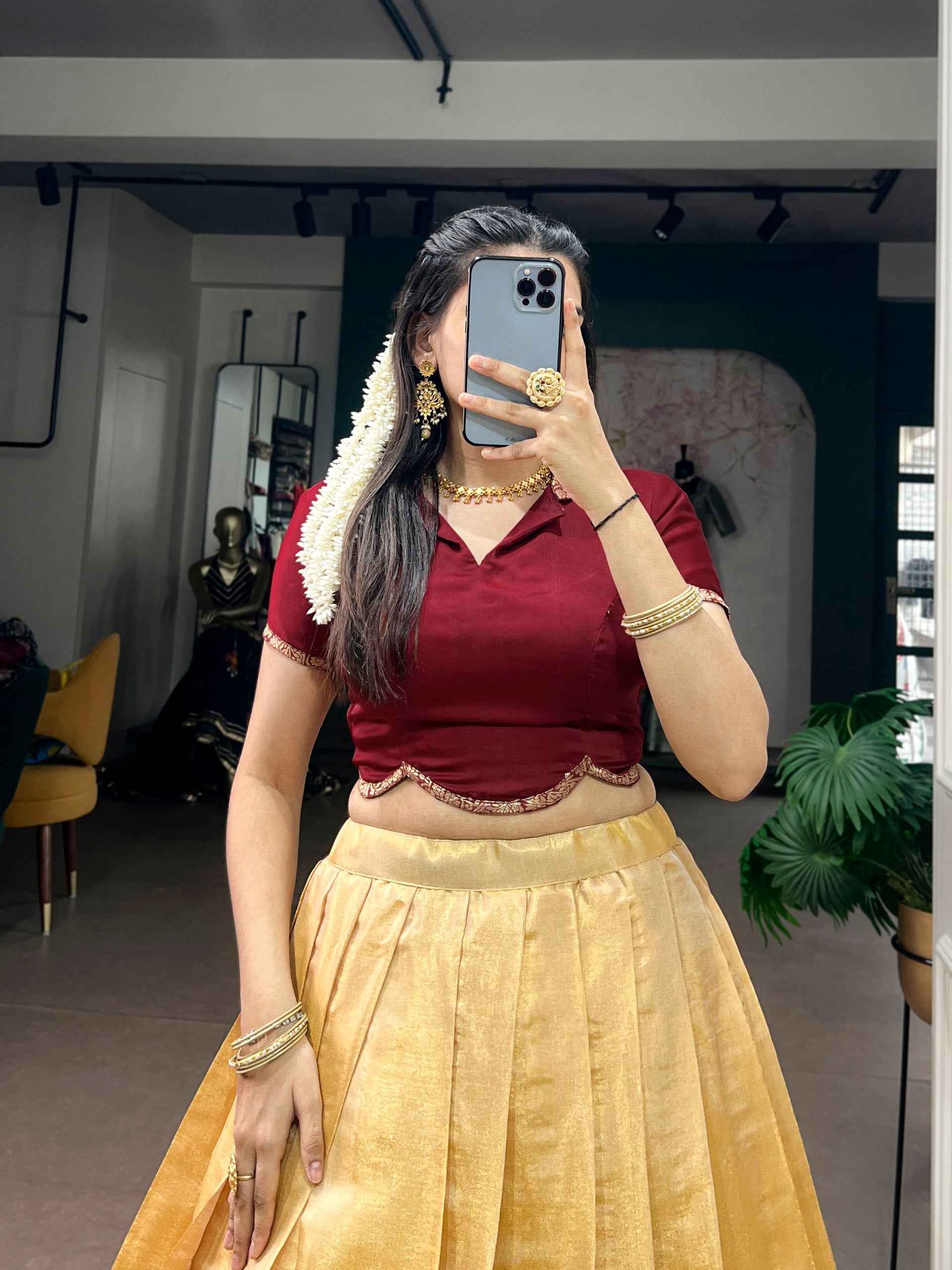 Mustard Pure Kanchipuram Silk With Zari Weaving Work Paithani Lehenga Choli