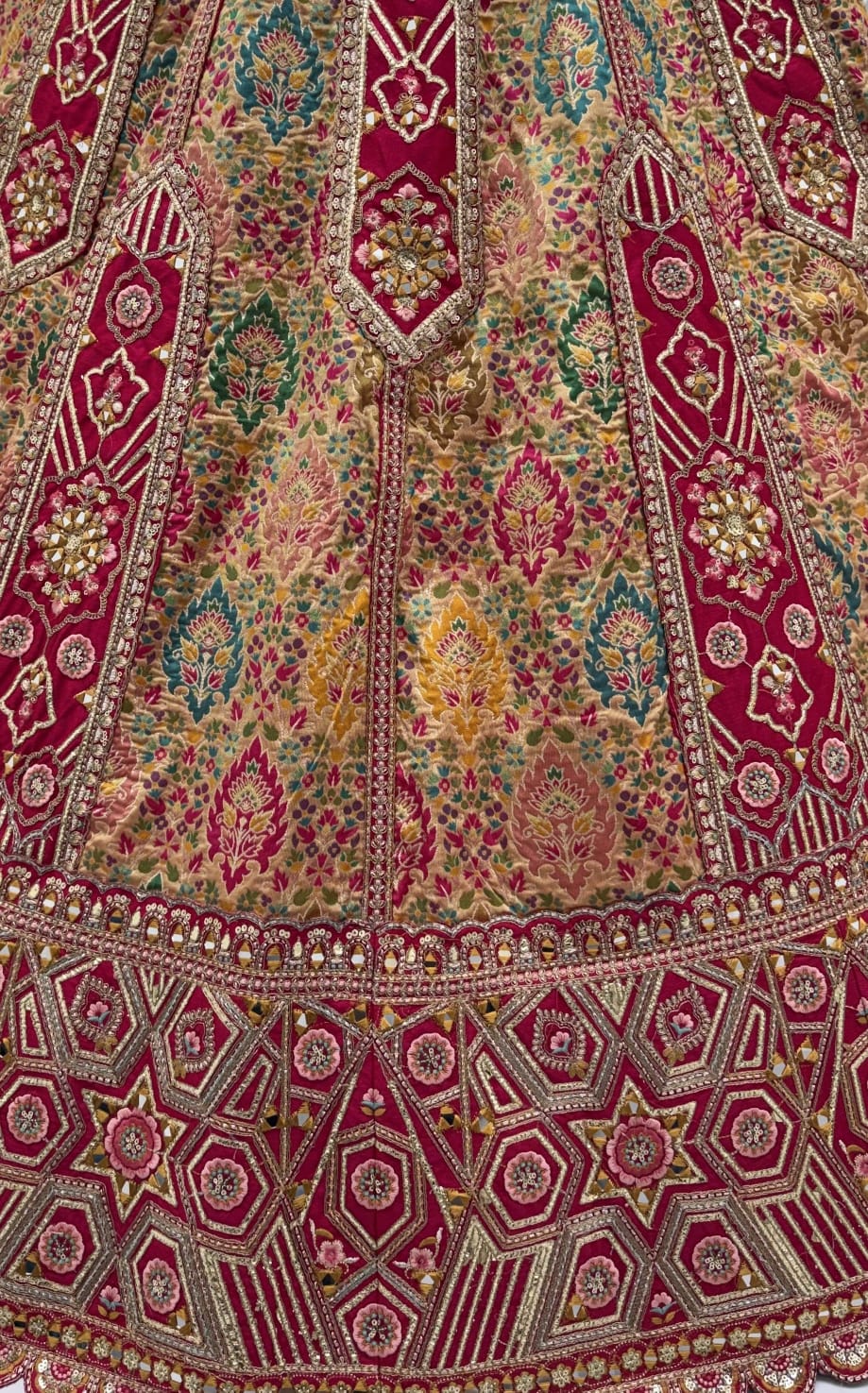 Rani Pure Soft Banarasi Gadhwal Silk Multi Thread Embroidery Sequins Work Bridal Lehenga Choli