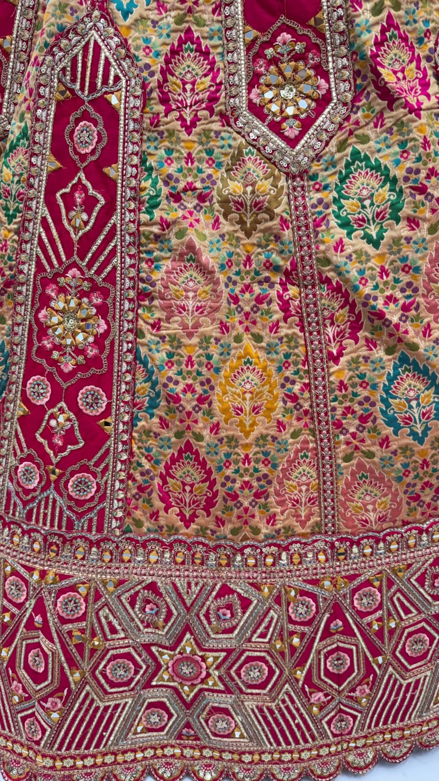 Rani Pure Soft Banarasi Gadhwal Silk Multi Thread Embroidery Sequins Work Bridal Lehenga Choli