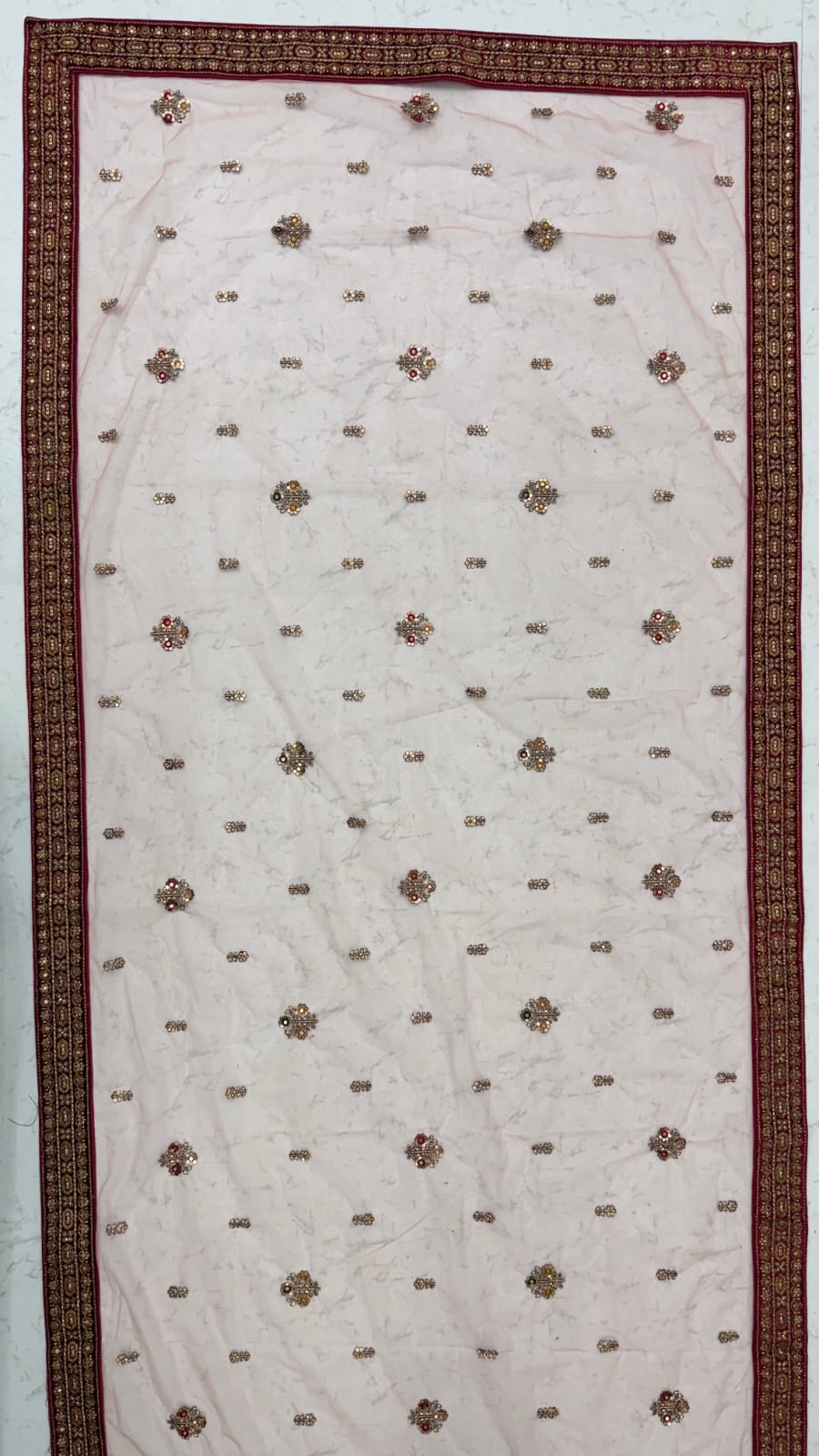Maroon Pure Velvet Heavy Embroidery Patch Work & Sequins Thread Work Bridal Lehenga Chol