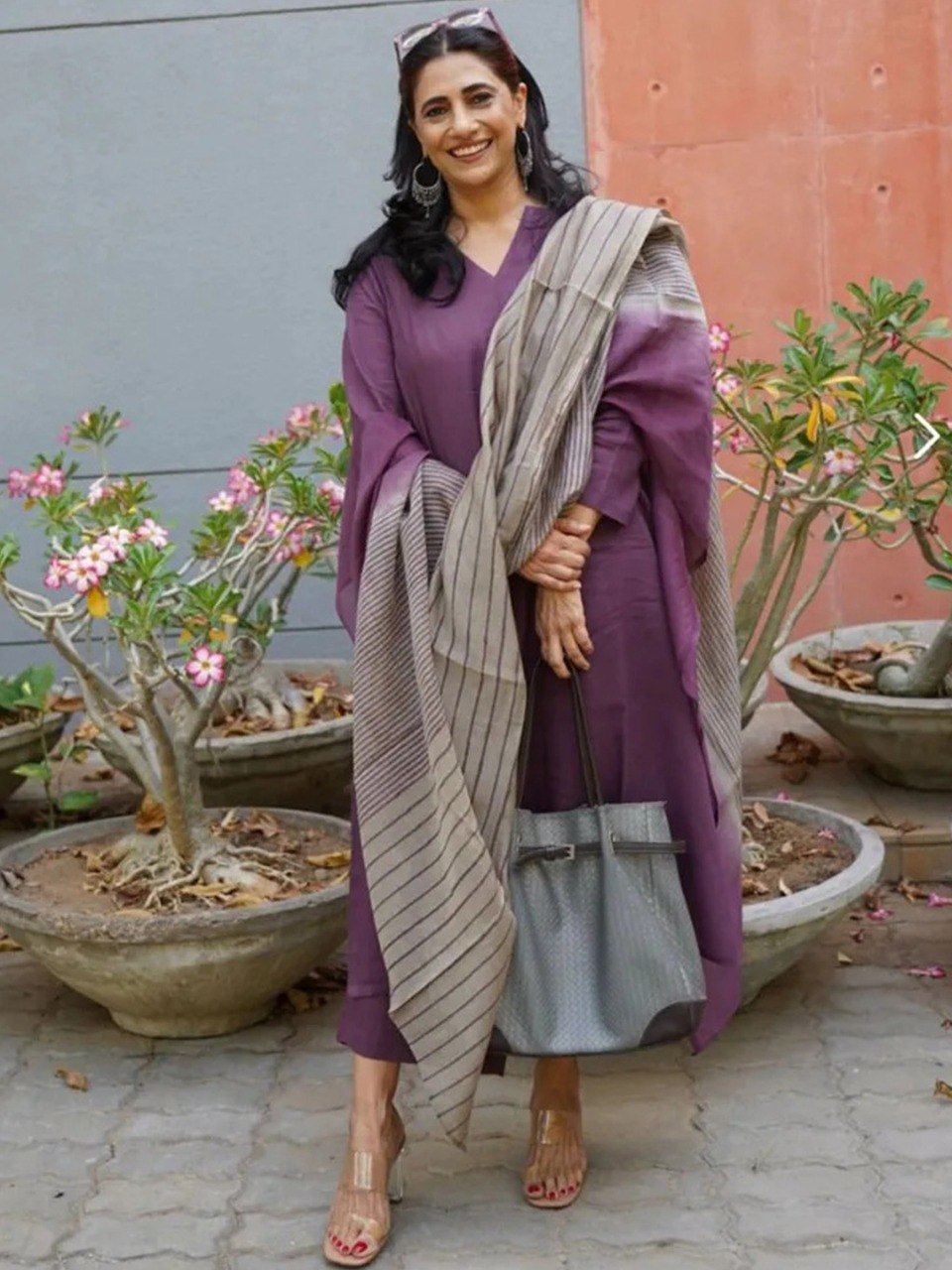 Purple Pure Soft Reyon Cotton Blend Print Salwar Suit