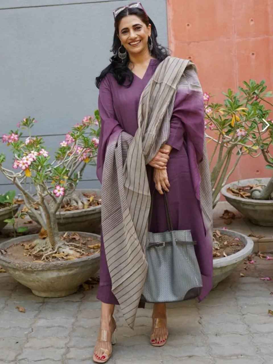 Purple Pure Soft Reyon Cotton Blend Print Salwar Suit