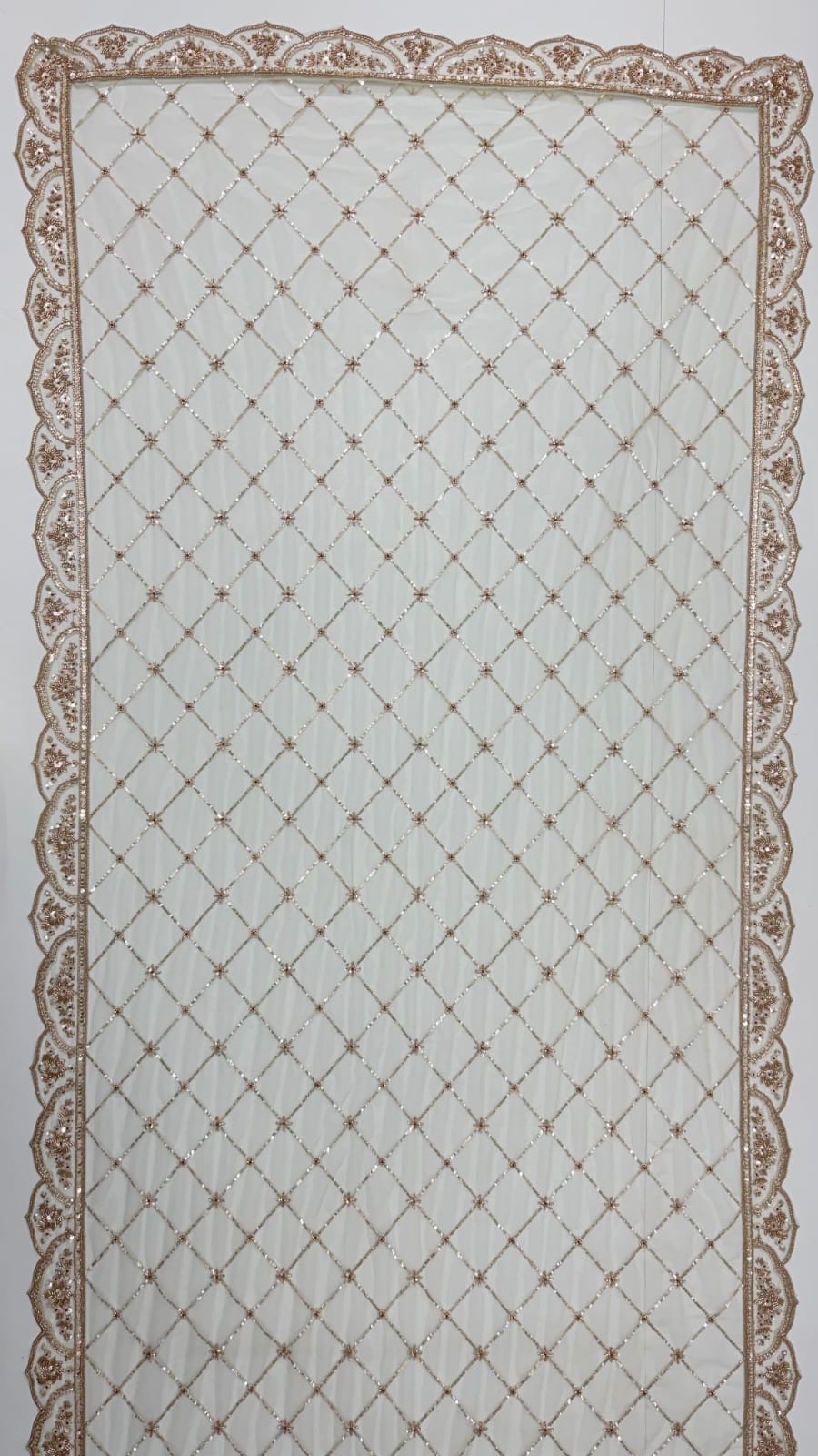 Sky Pure Heavy Net Motif Handwork Zari Sequins Work Bridal Lehenga Choli