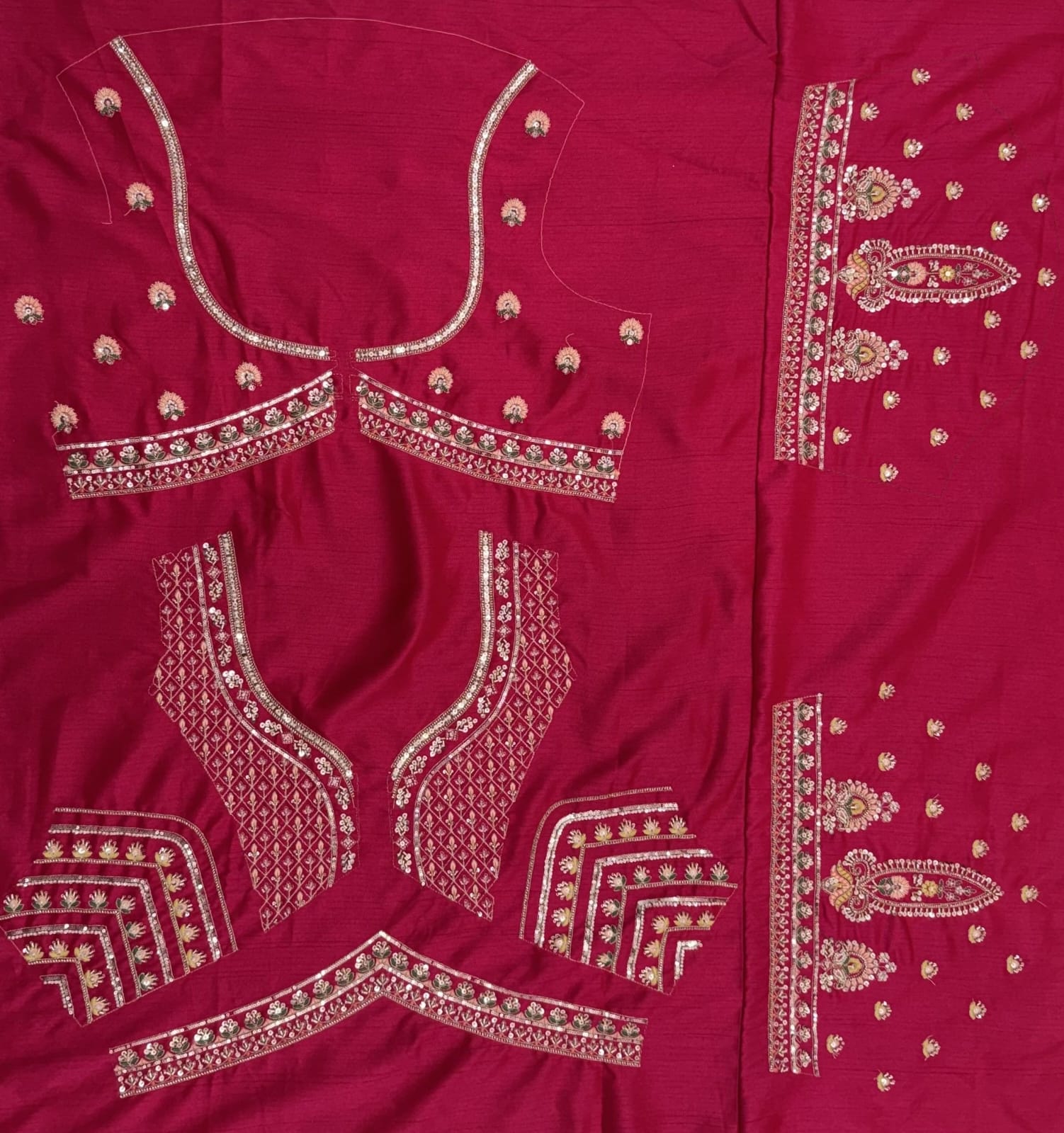 Pink Pure Sub Silk Premium Heavy Beads & Motif Dori Embroidery Zari Sequins Hand Work Bridal Lehenga Choli