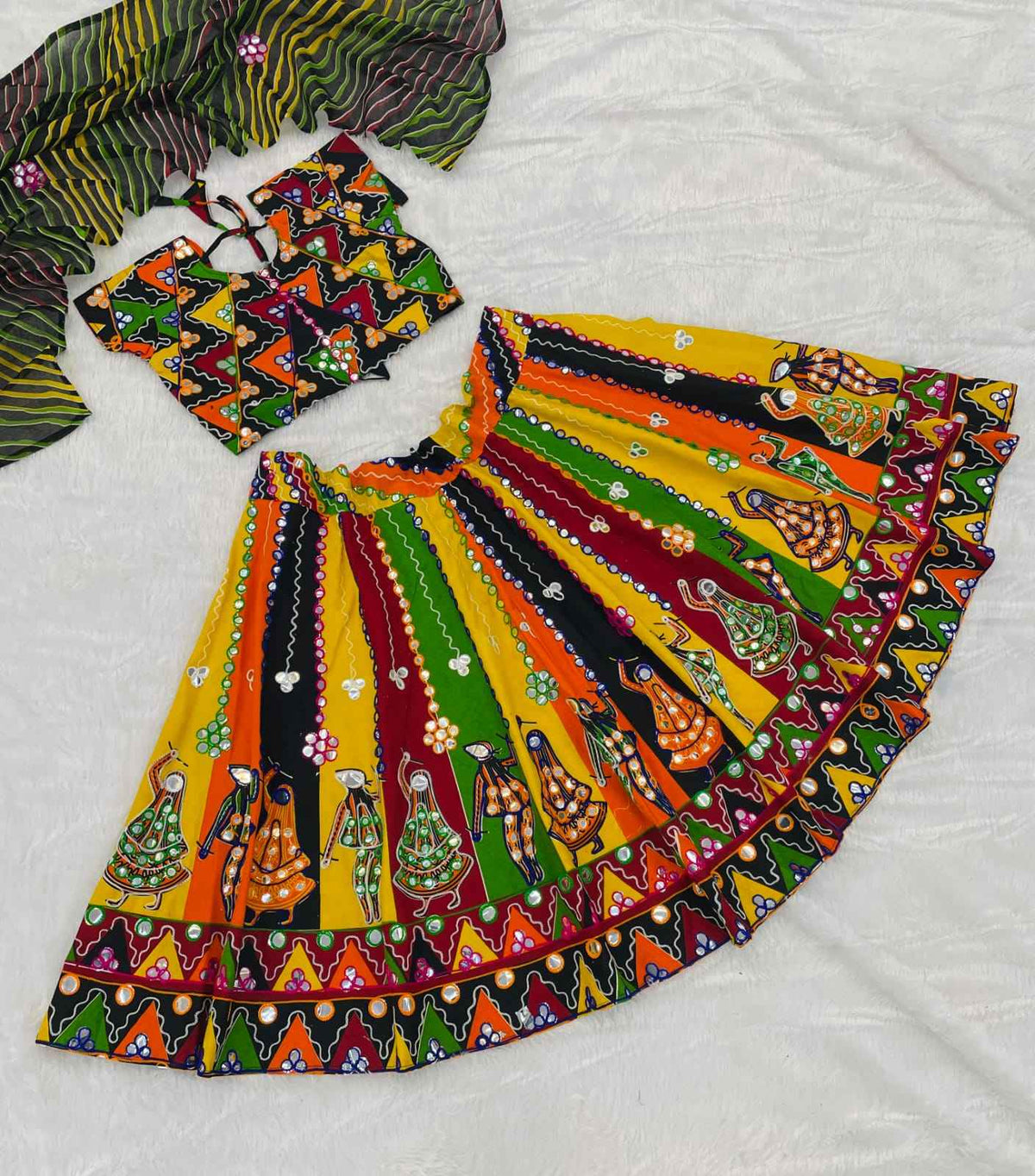 Multi Pure Reyon Cotton Embroidery Thread & Mirror Work Kid&