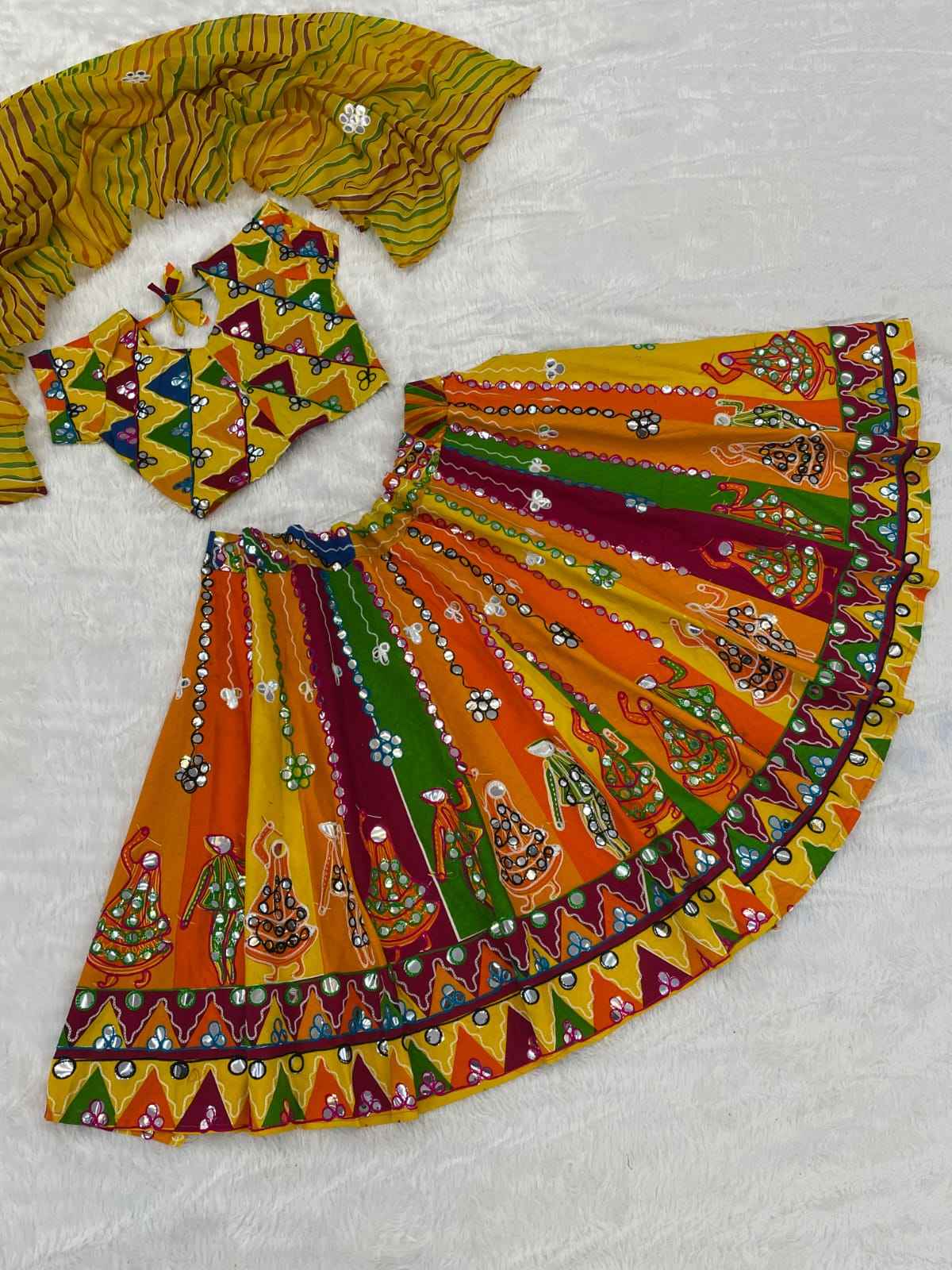 Multi Pure Reyon Cotton Embroidery Thread & Mirror Work Kid&